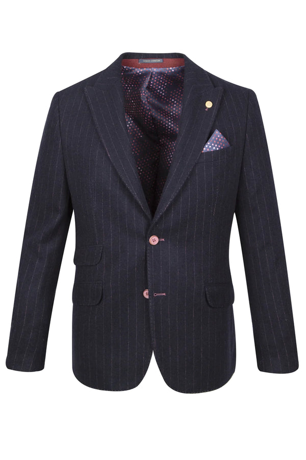 Guide London Navy & Pink Pinstripe Blazer