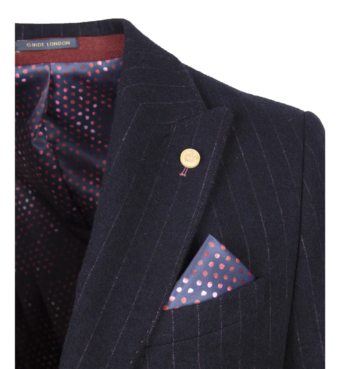 Guide London Navy & Pink Pinstripe Blazer