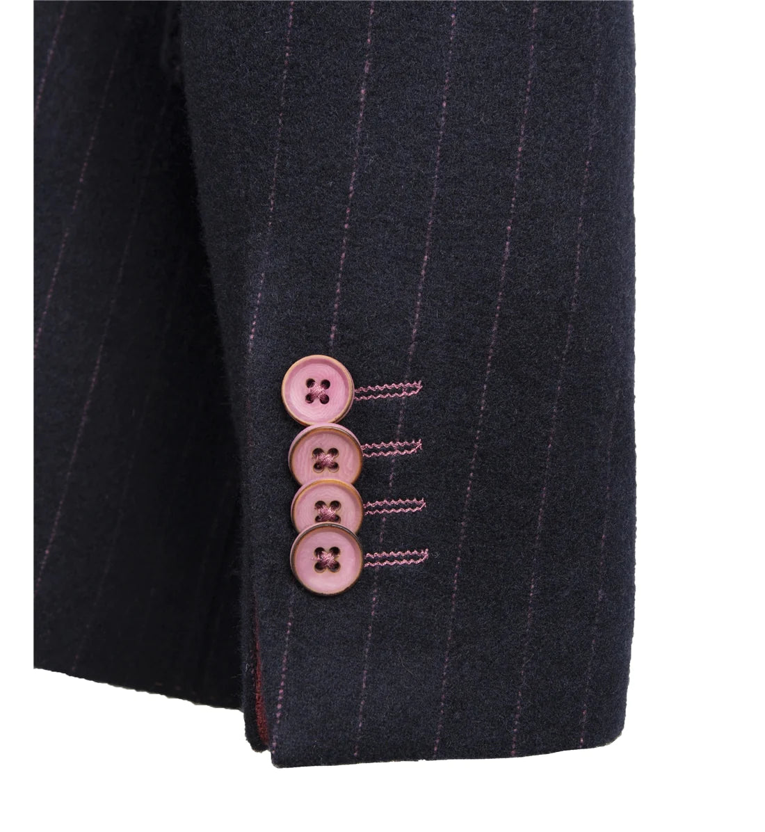 Guide London Navy & Pink Pinstripe Blazer