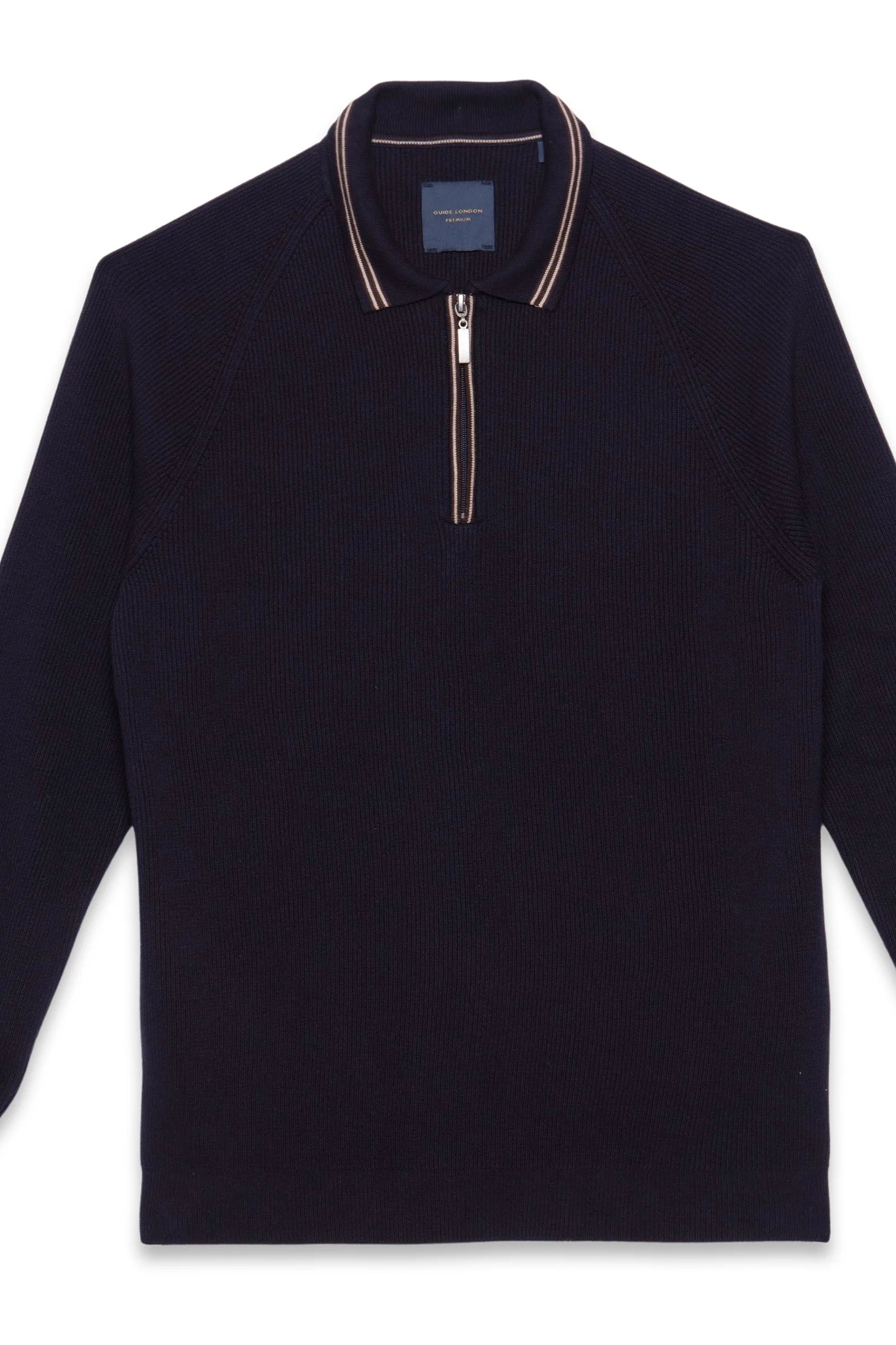 Guide London Braided Weave Cotton Knit with Zip