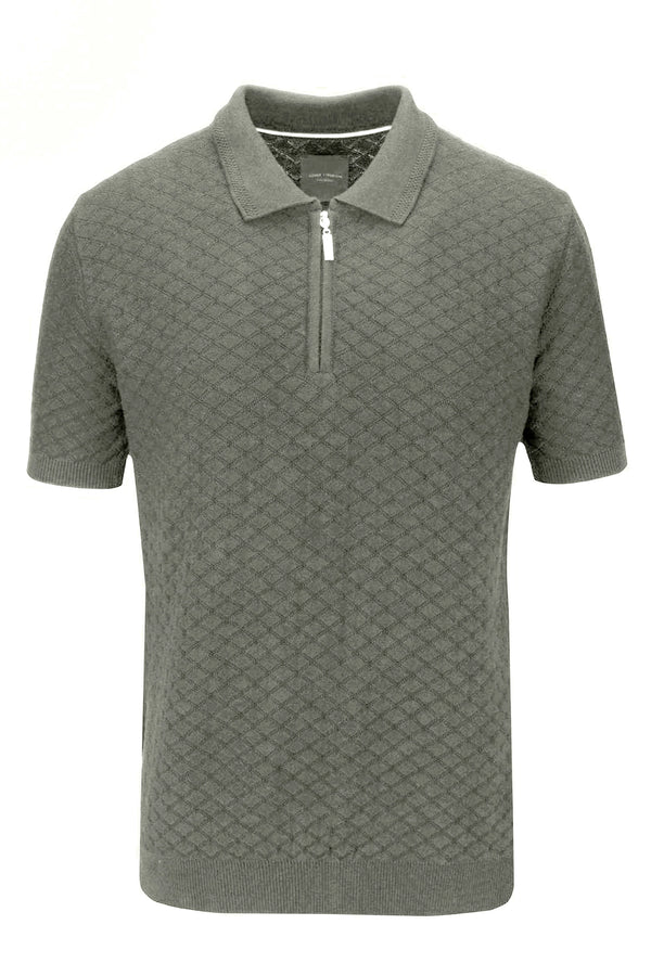 Guide London Short Sleeve Sage Geometric Knit