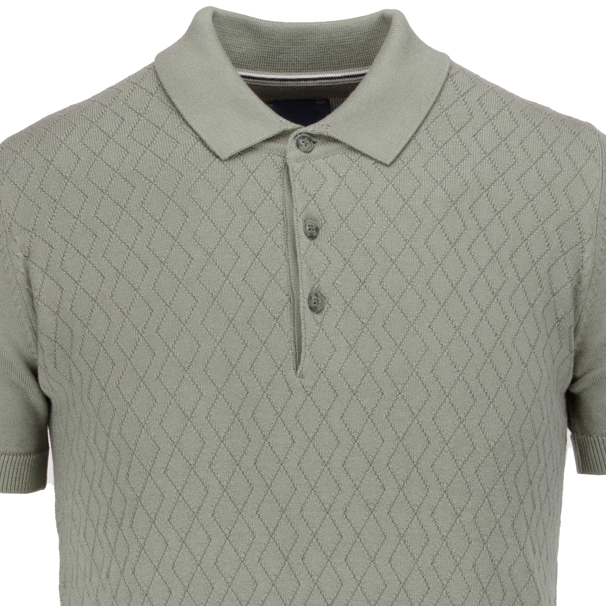 Guide London Short Sleeve Sage Geometric Knit