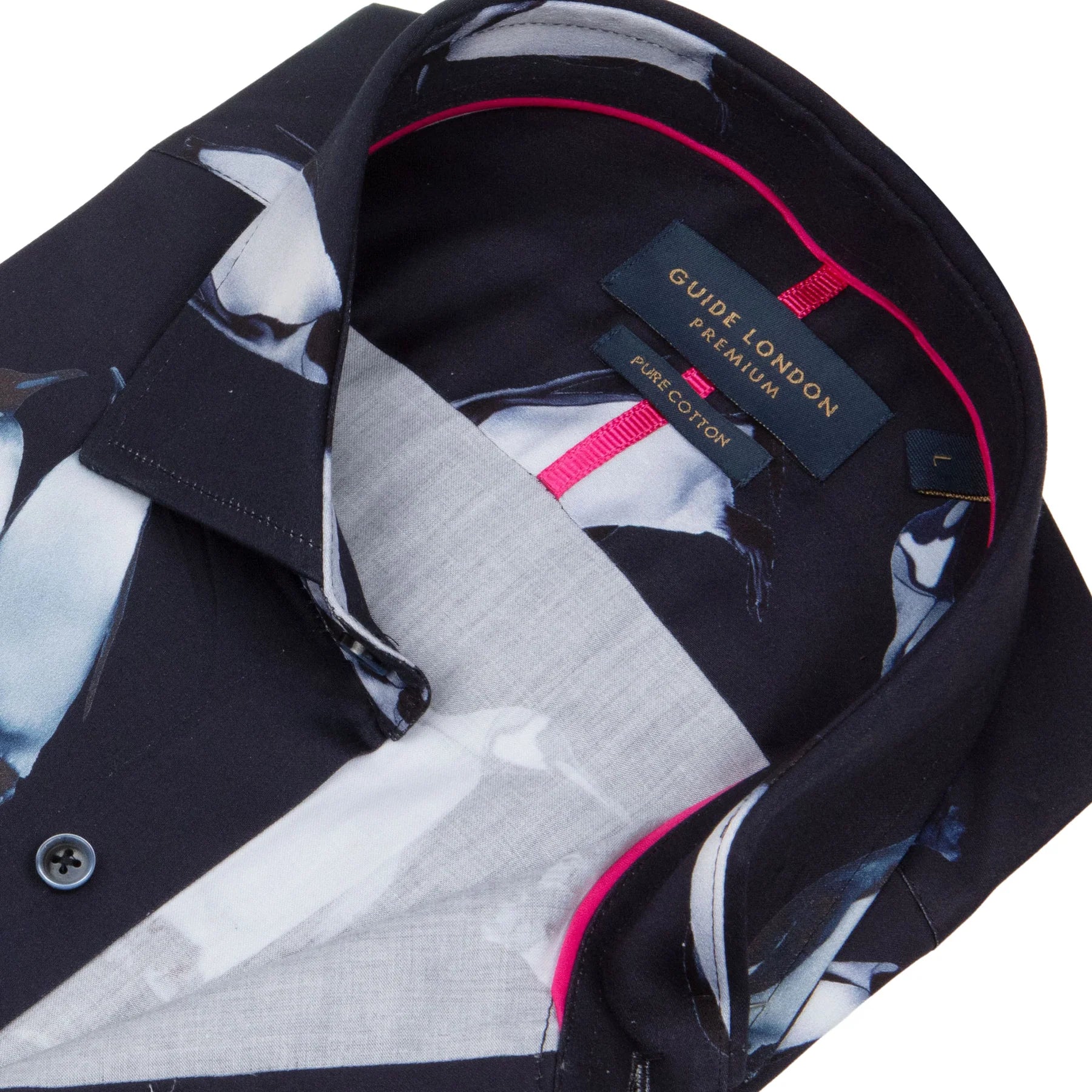 Guide London Penguin Print Cotton Shirt