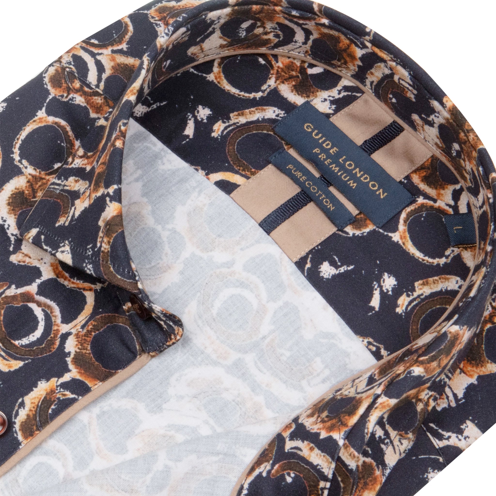 Guide London Navy with Abstract Motifs Shirt