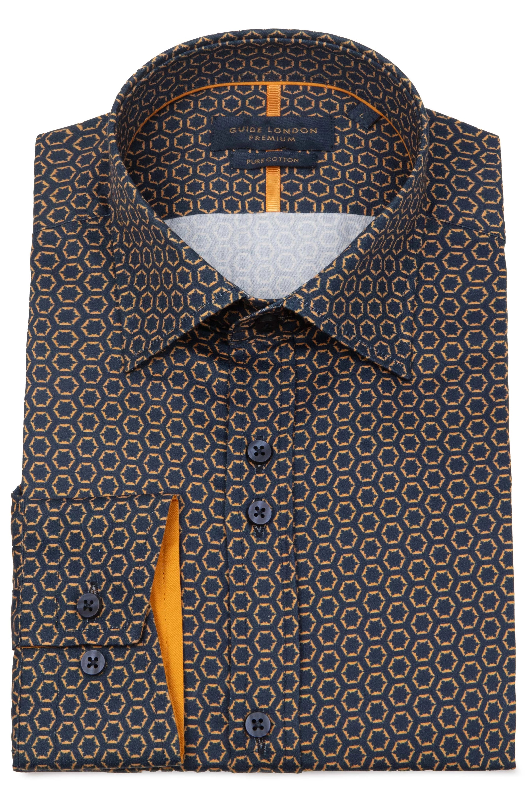 Guide London Geometric Pattern Cotton Shirt