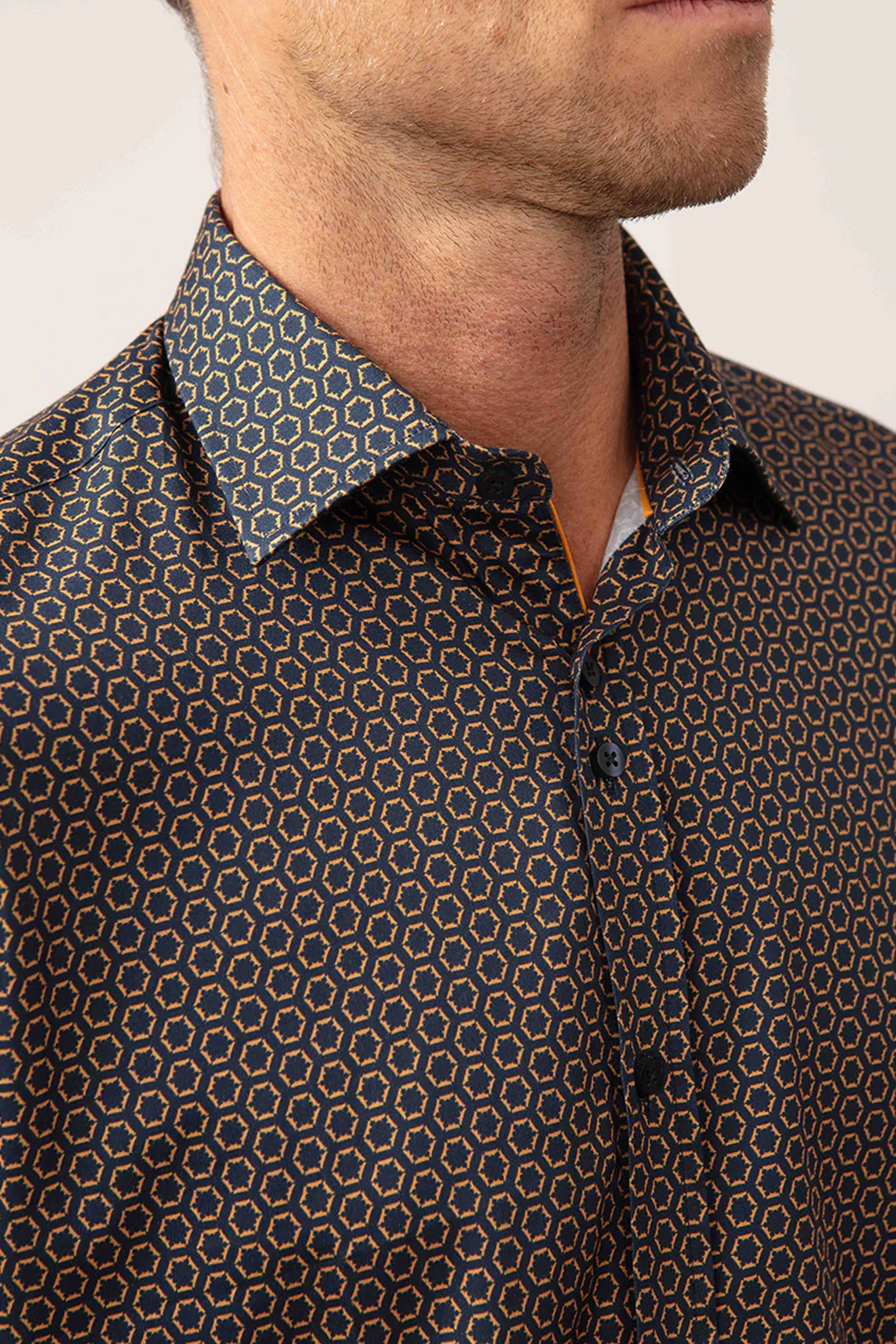 Guide London Geometric Pattern Cotton Shirt