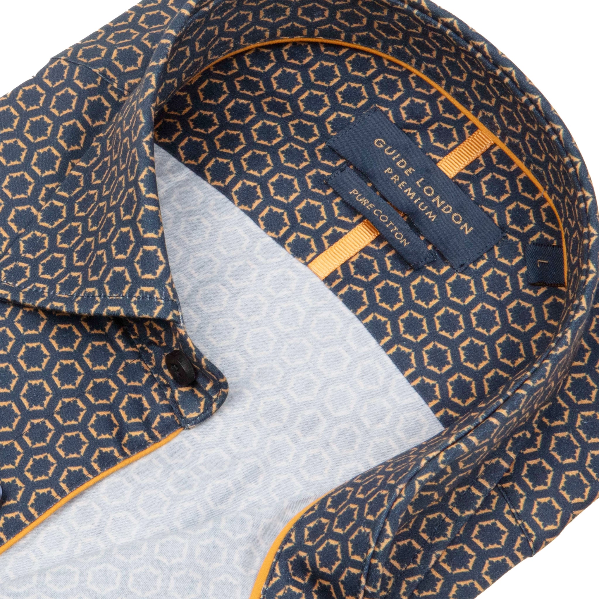 Guide London Geometric Pattern Cotton Shirt