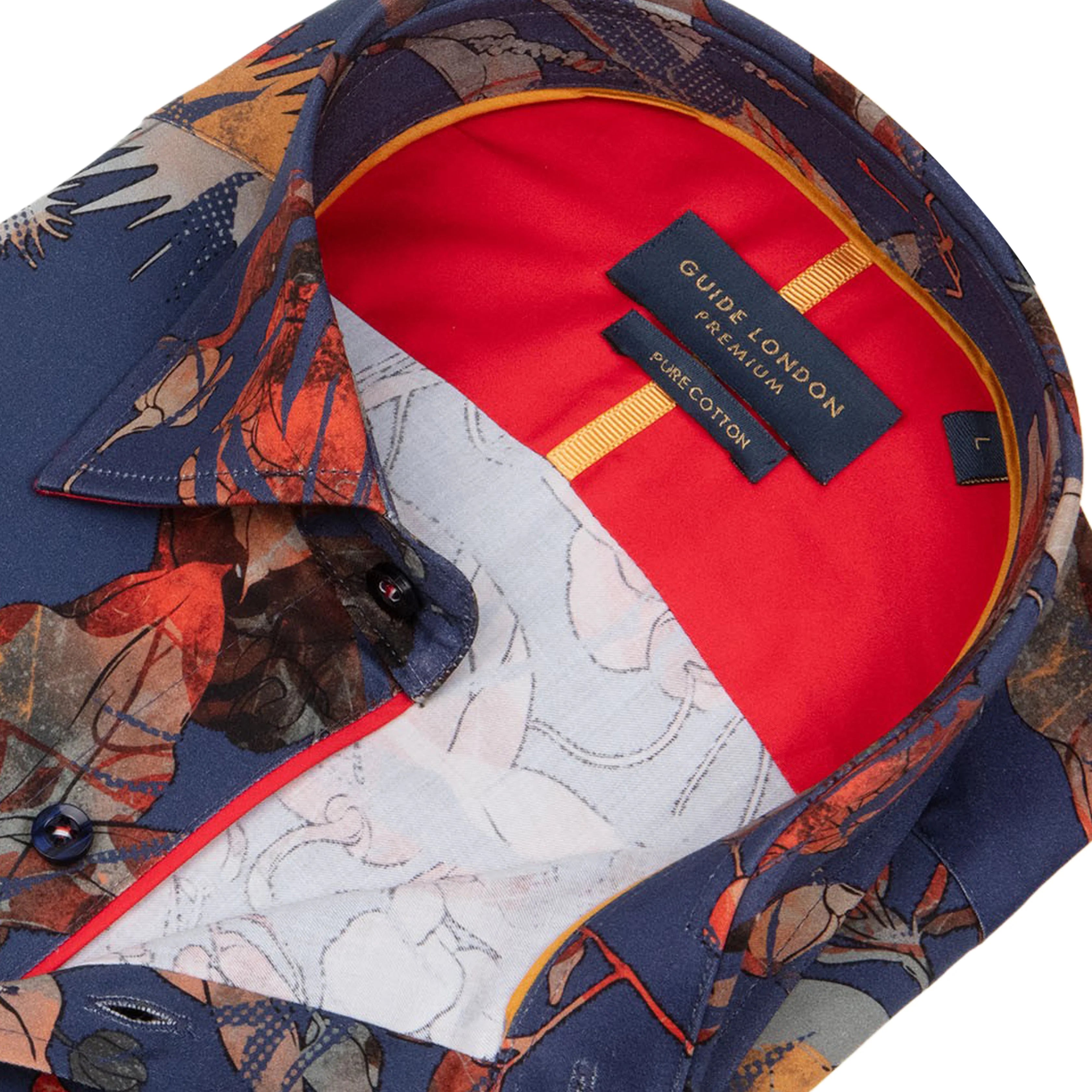 Guide London Abstract Leaf Pattern Shirt