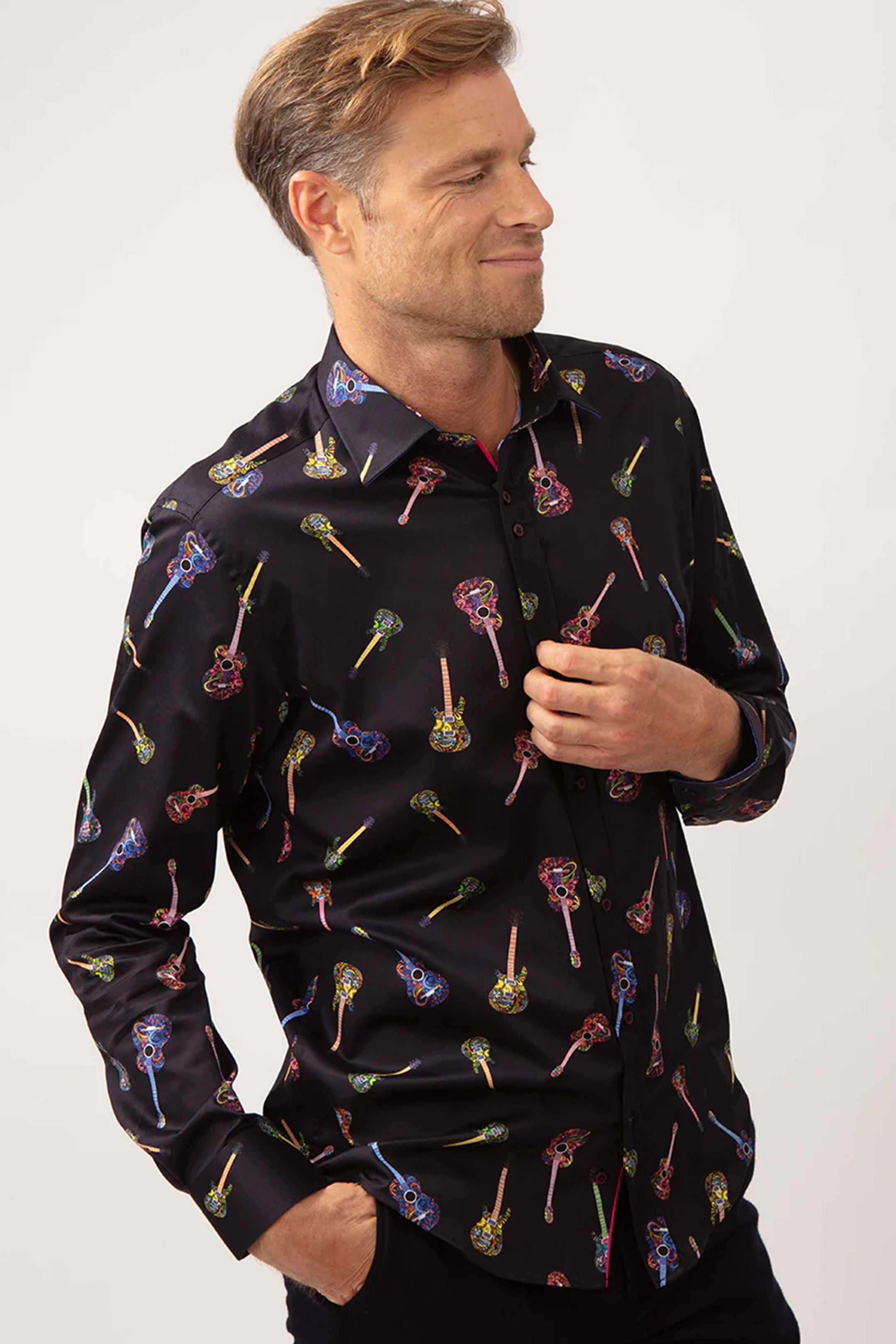 Guide London Funky Guitar Print Shirt