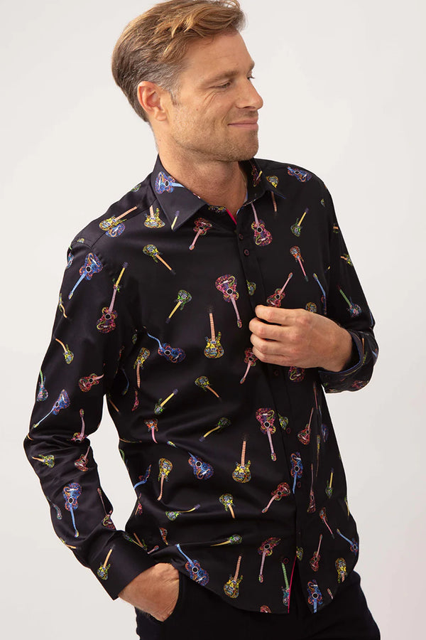 Guide London Funky Guitar Print Shirt