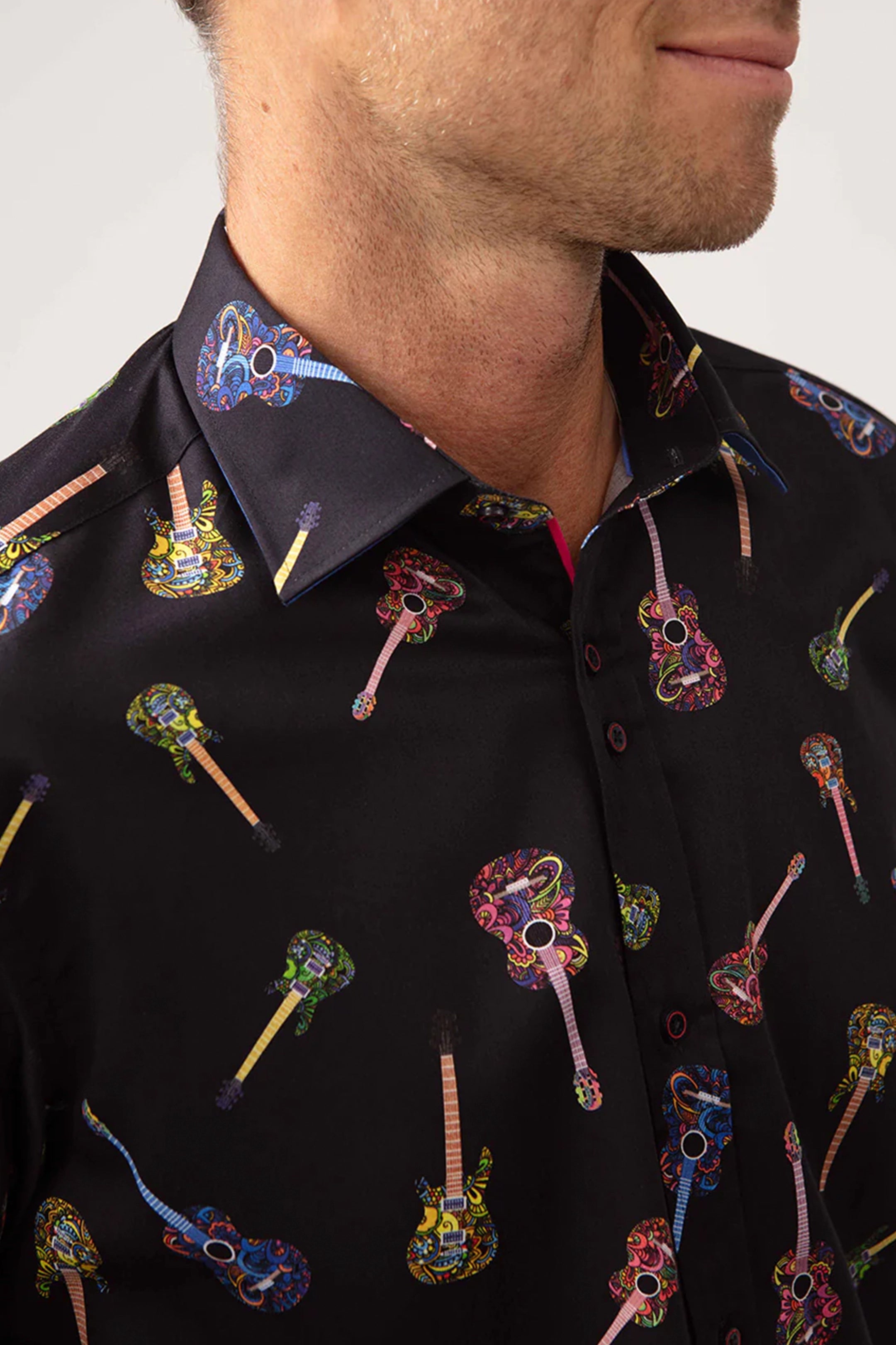 Guide London Funky Guitar Print Shirt
