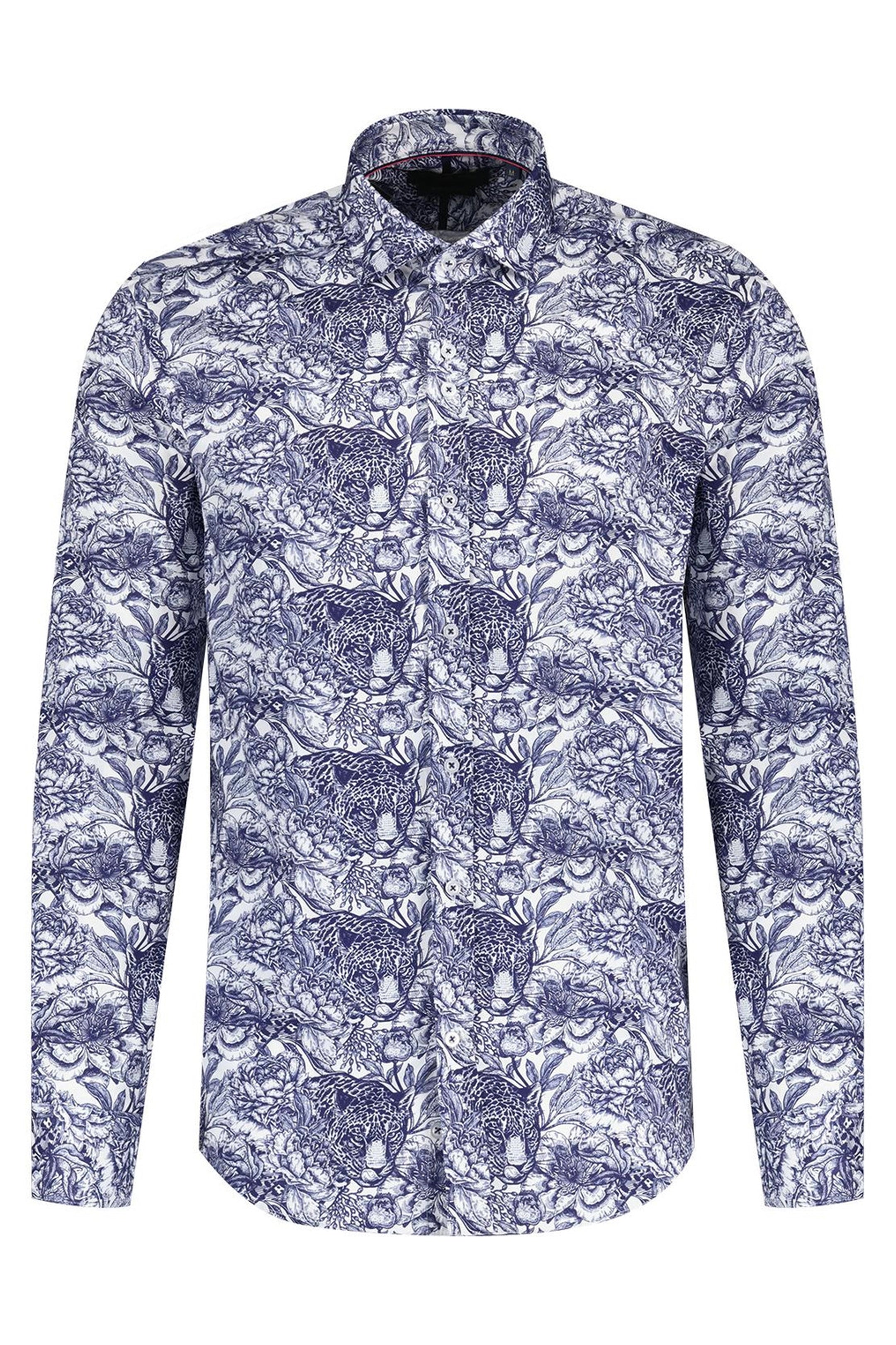 Guide London Wild Stencil White & Navy Shirt