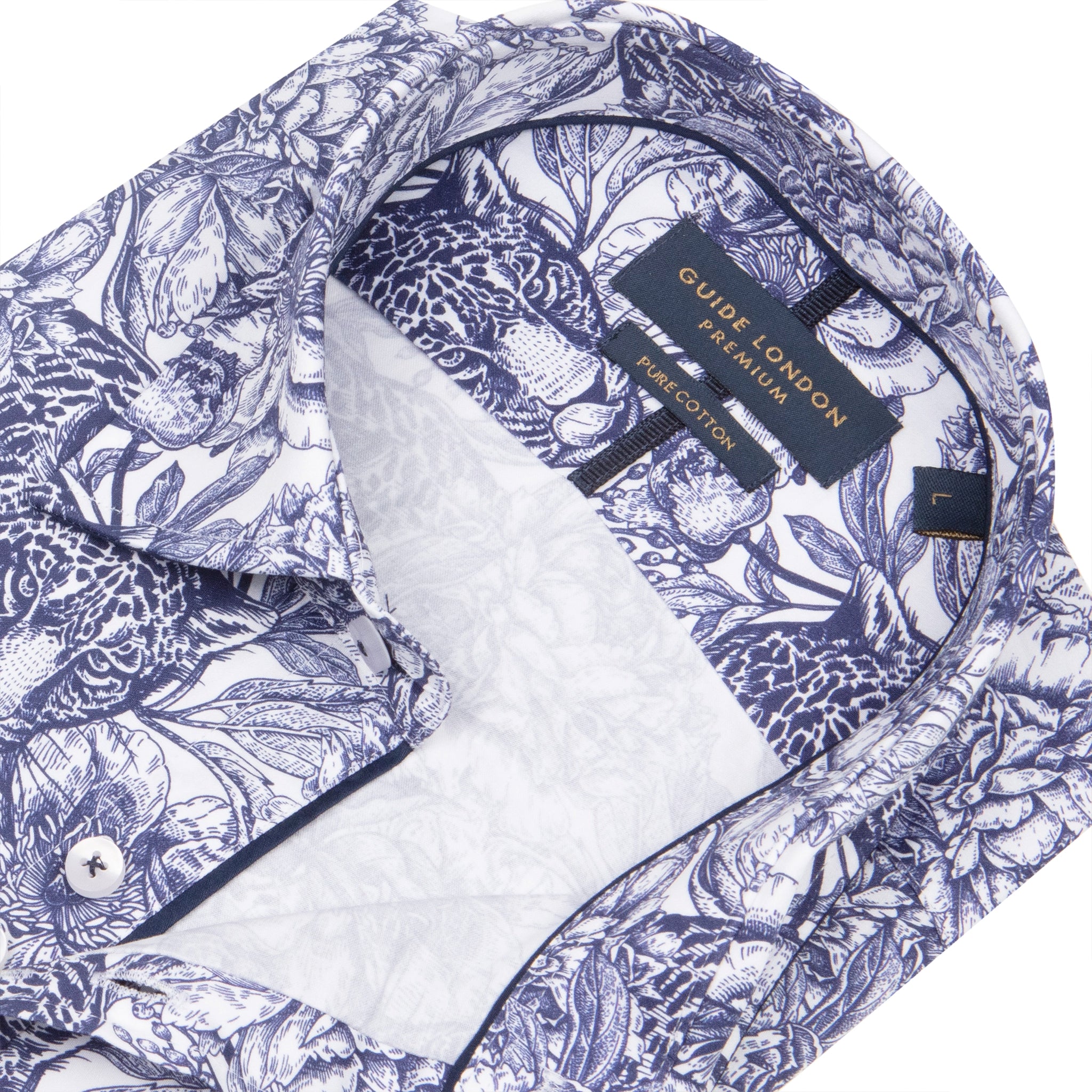 Guide London Wild Stencil White & Navy Shirt