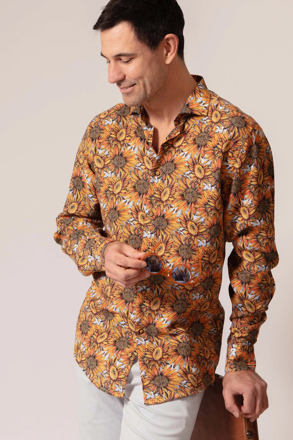 Guide London Sunflower Long Sleeve Shirt