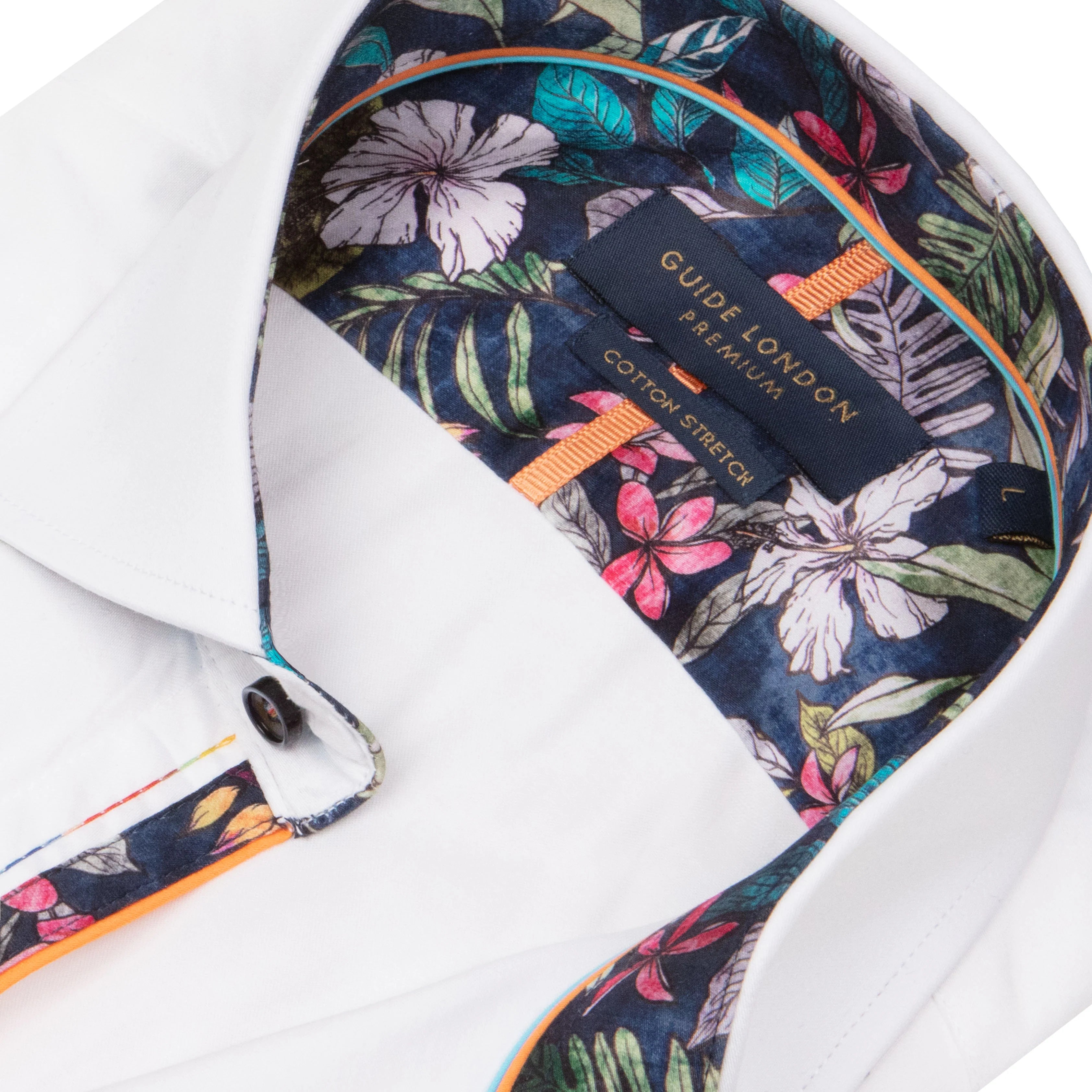 Guide London Leafy Charm Plain Navy Shirt