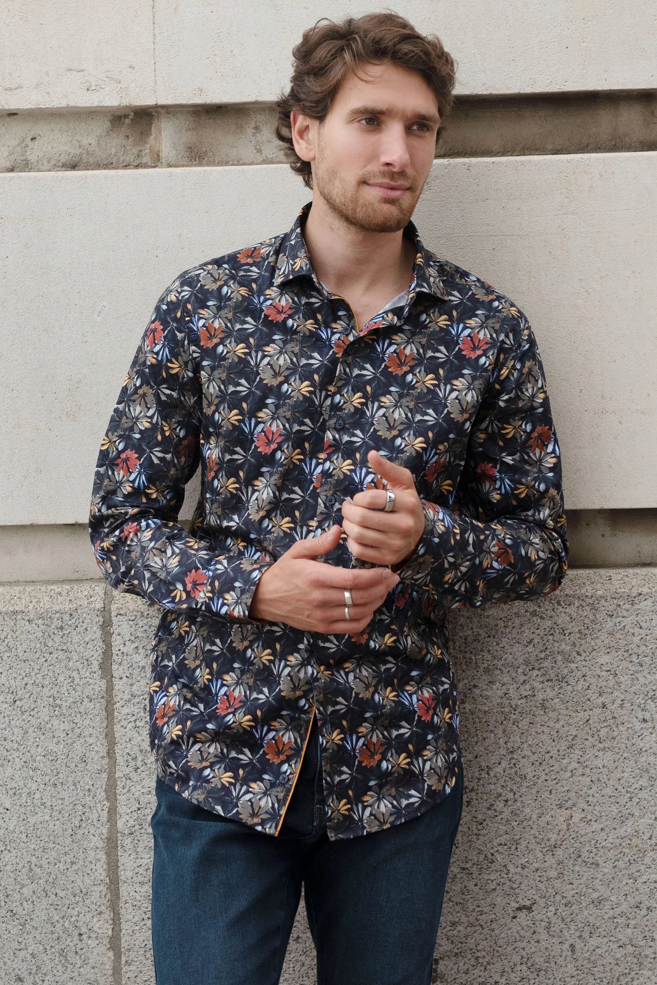 Guide London Leafy Navy Shirt