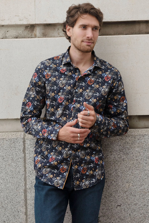 Guide London Leafy Navy Shirt