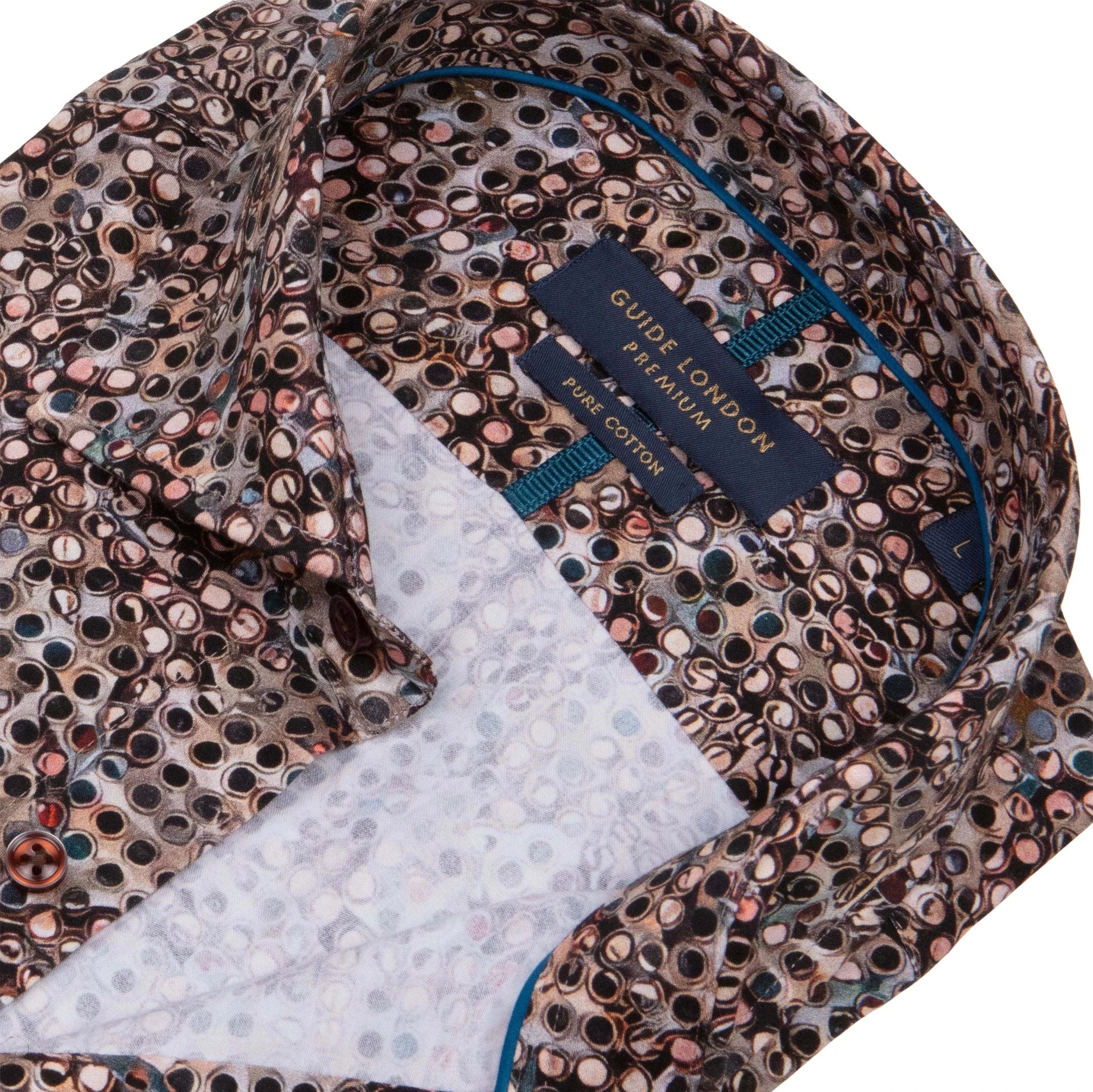 Guide London Earthy Tones Geometric 3D Design Shirt