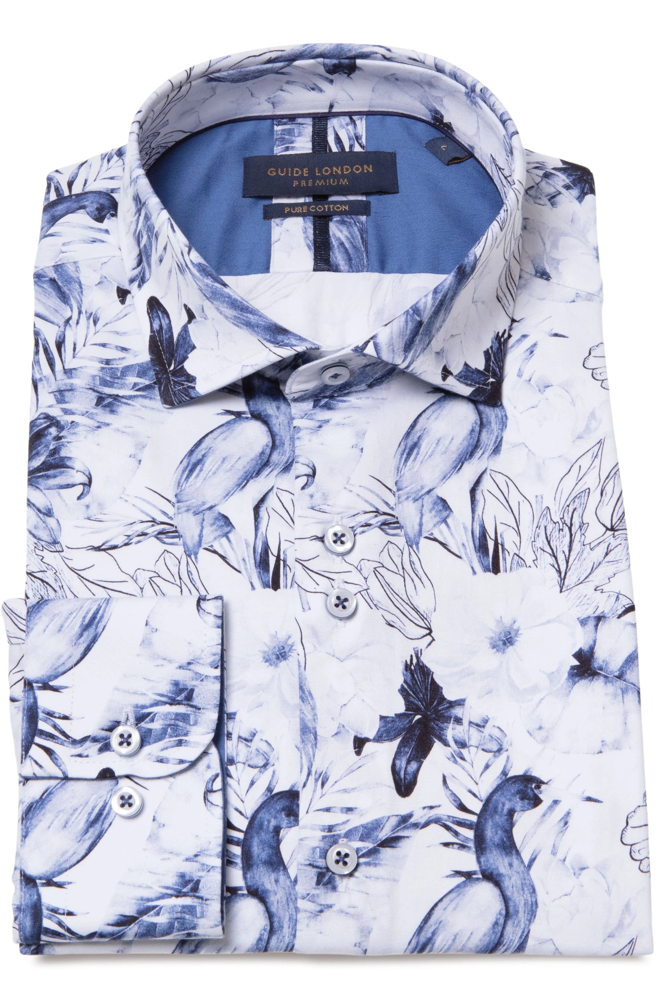 Guide London Bird and Floral Print Shirt