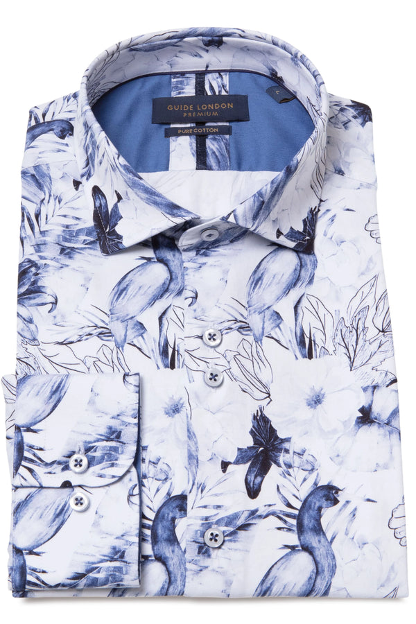 Guide London Bird and Floral Print Shirt