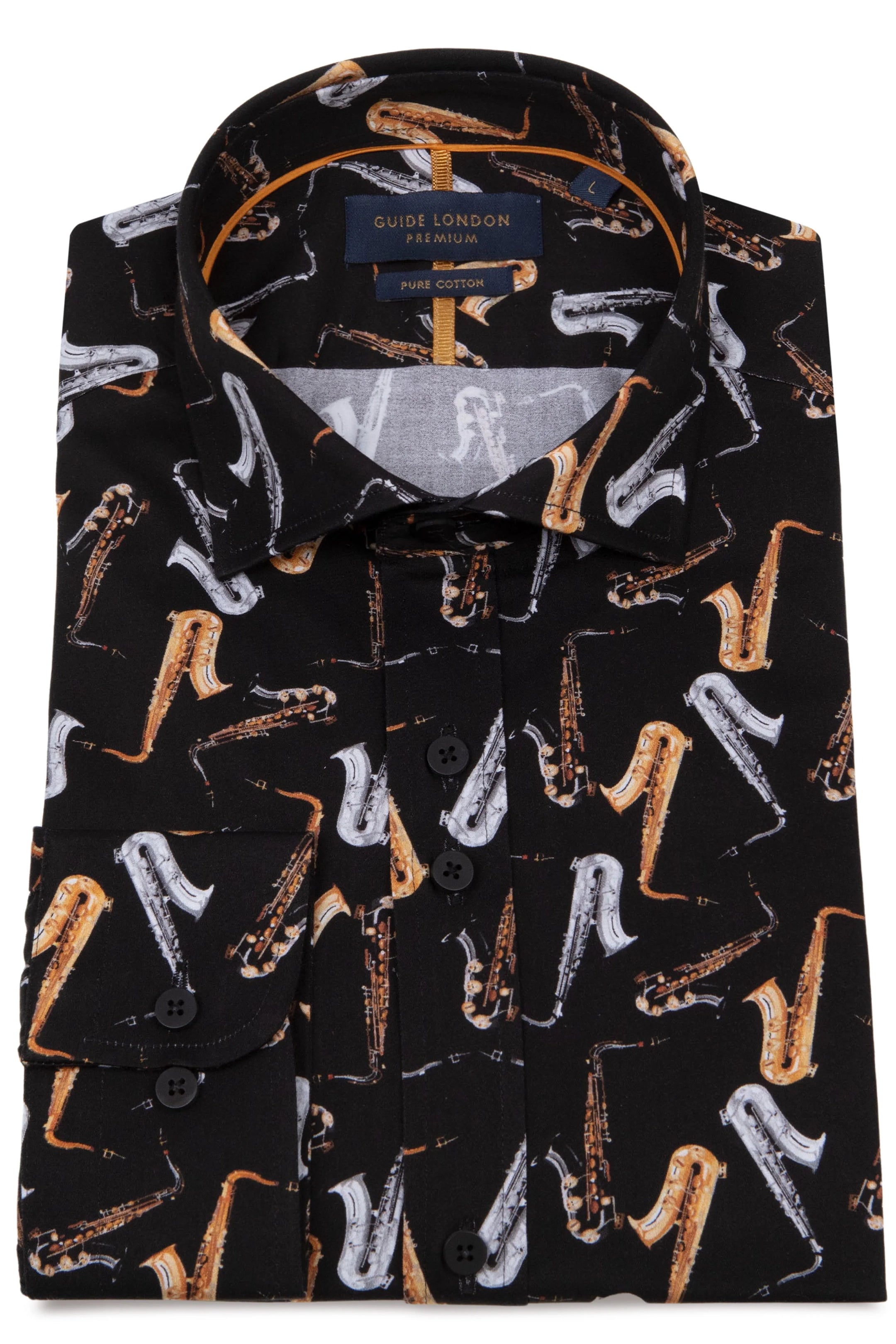 Guide London Saxophone Print Shirt – Jonathan Hawkes