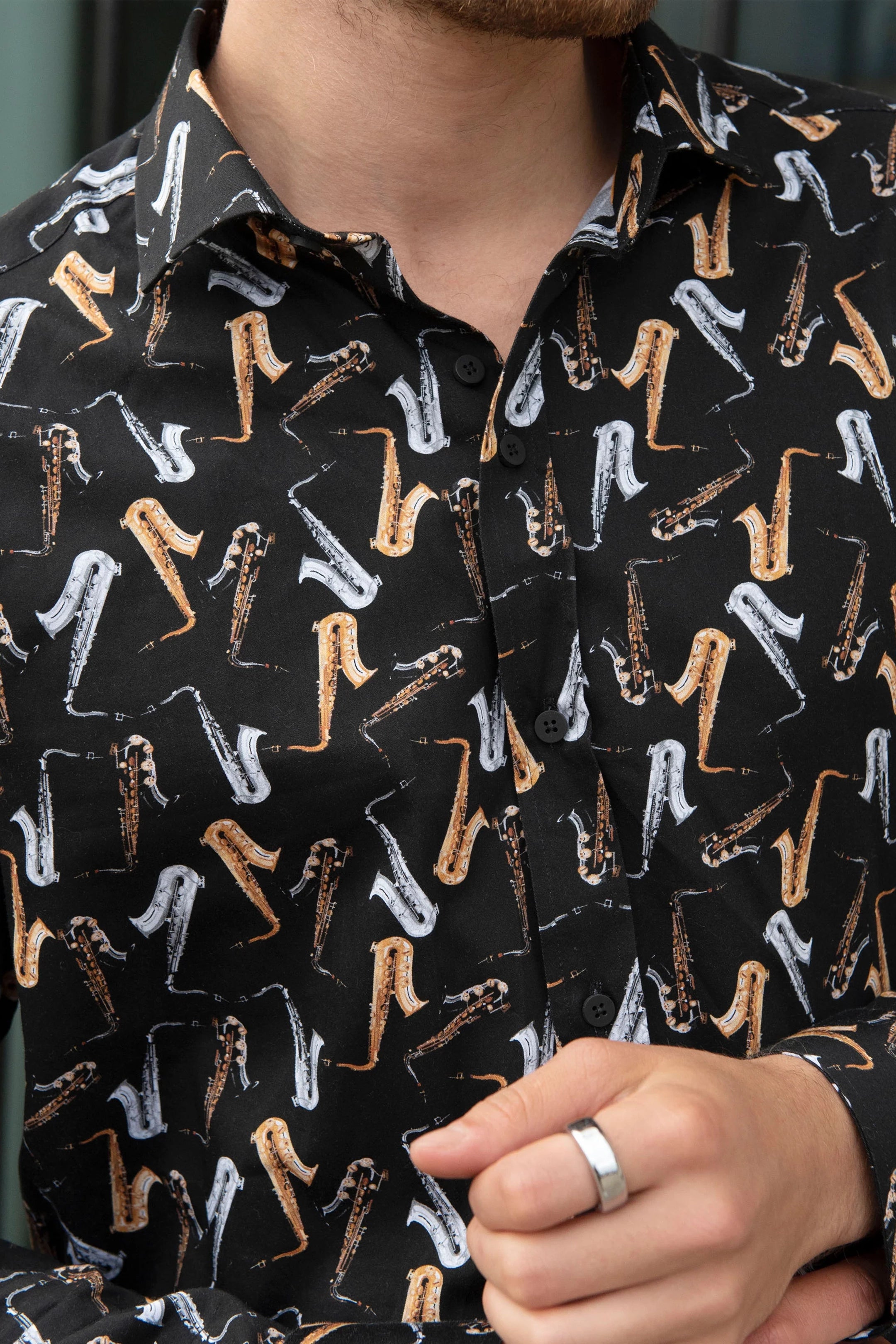 Guide London Saxophone Print Shirt