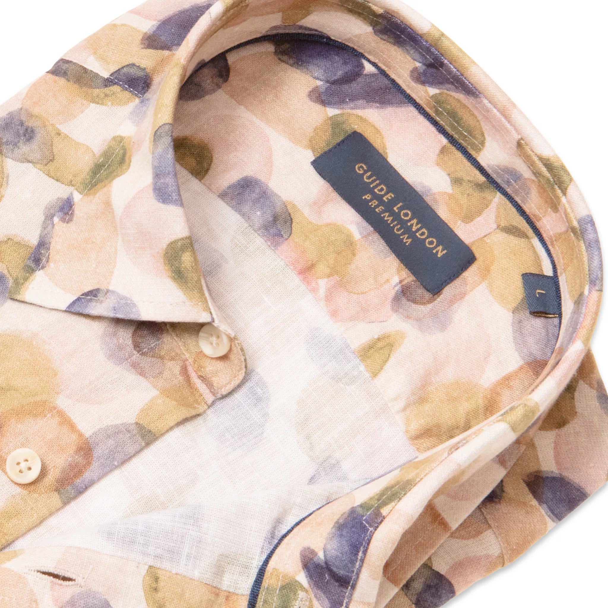 Guide London Abstract Print Beige Shirt