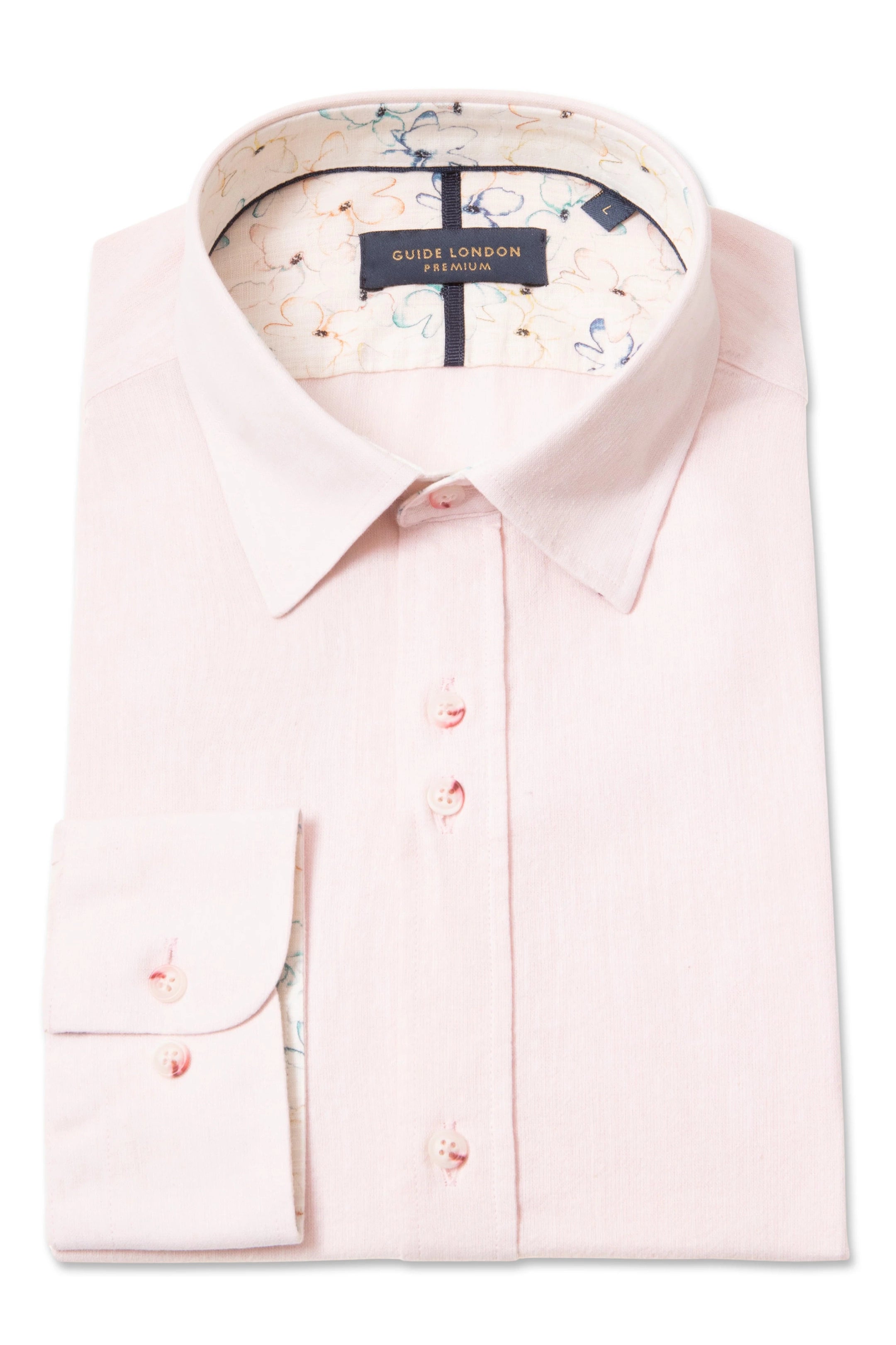 Guide London Linen Blend Pink Shirt