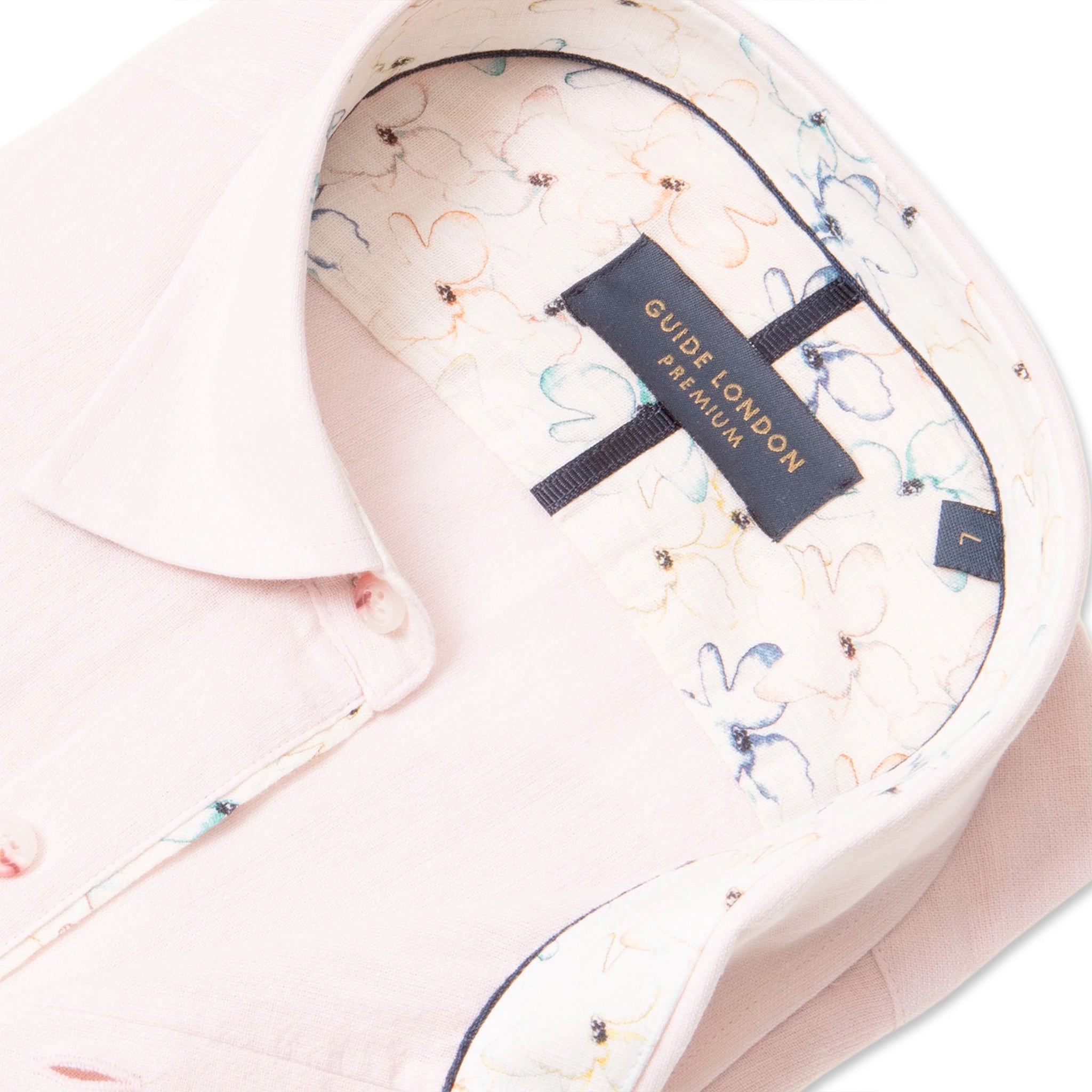 Guide London Linen Blend Pink Shirt