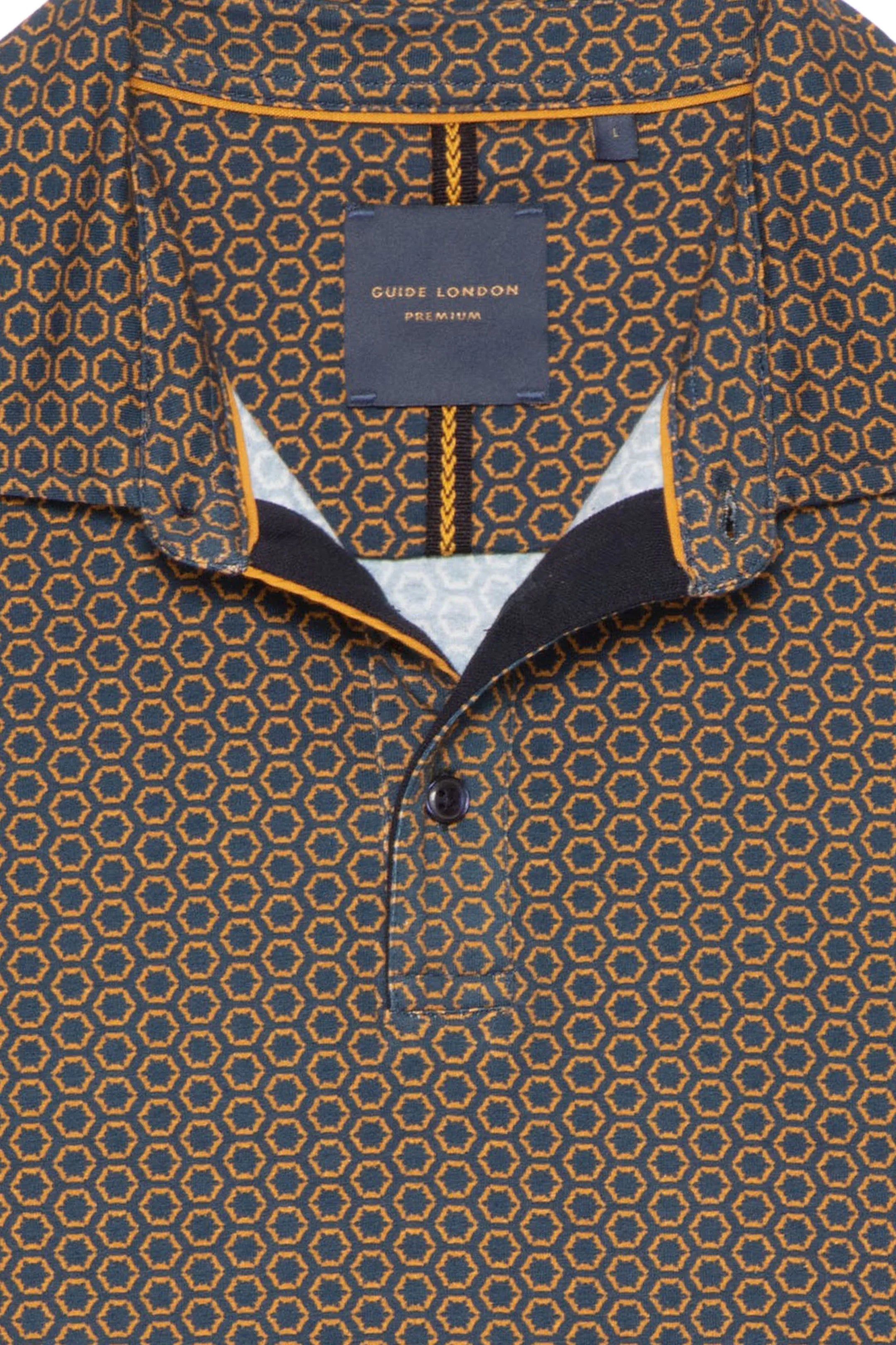 Guide London Hexagon Design Short Sleeve Polo