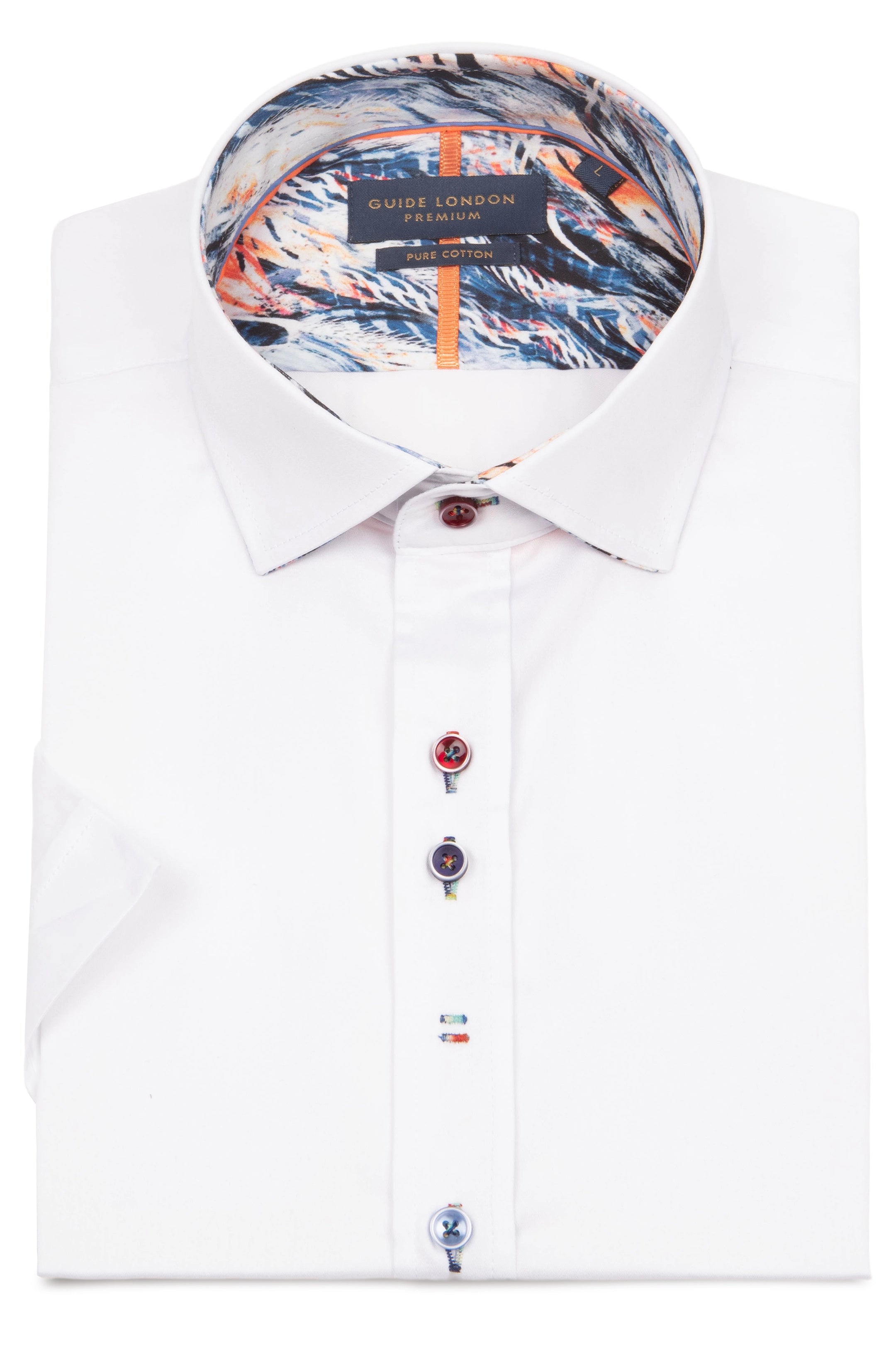 Guide London Casual Coolness White Short Sleeve Shirt