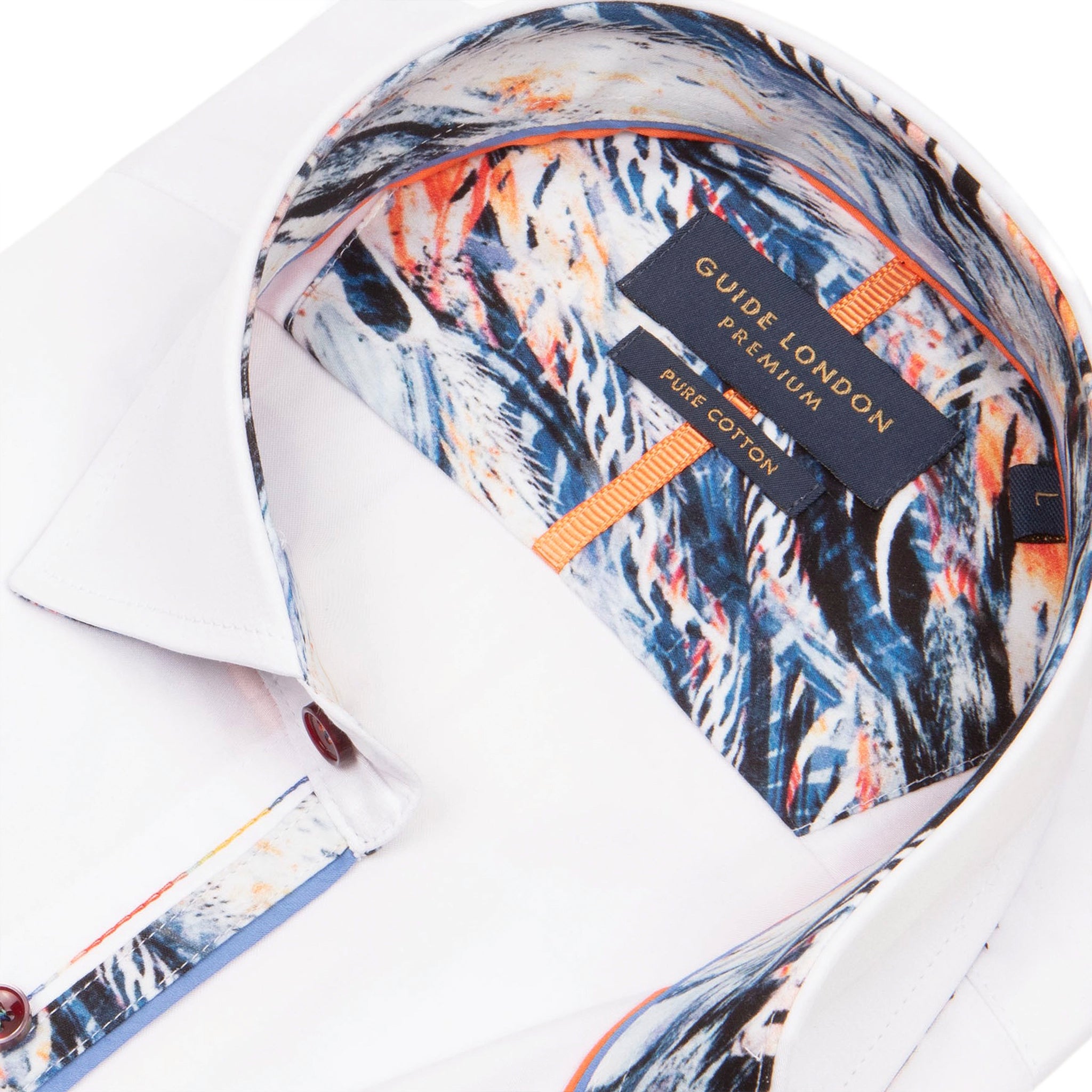 Guide London Casual Coolness White Short Sleeve Shirt