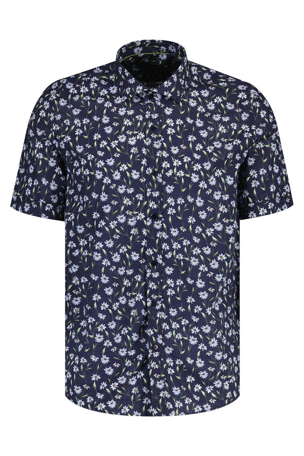 Guide London Daisy Print Short Sleeve Shirt