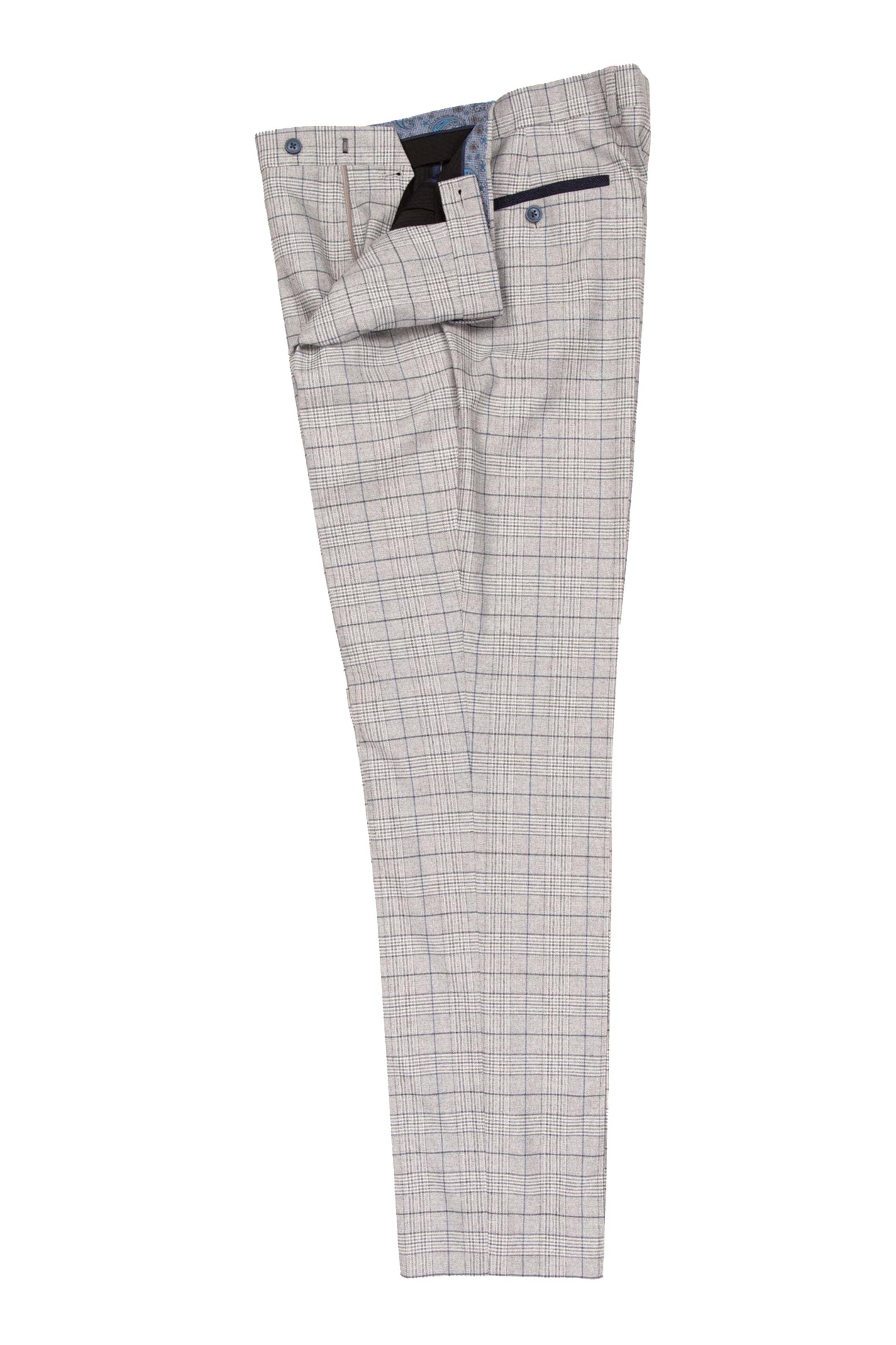 Stone Multi-Checked 3 Piece Suit