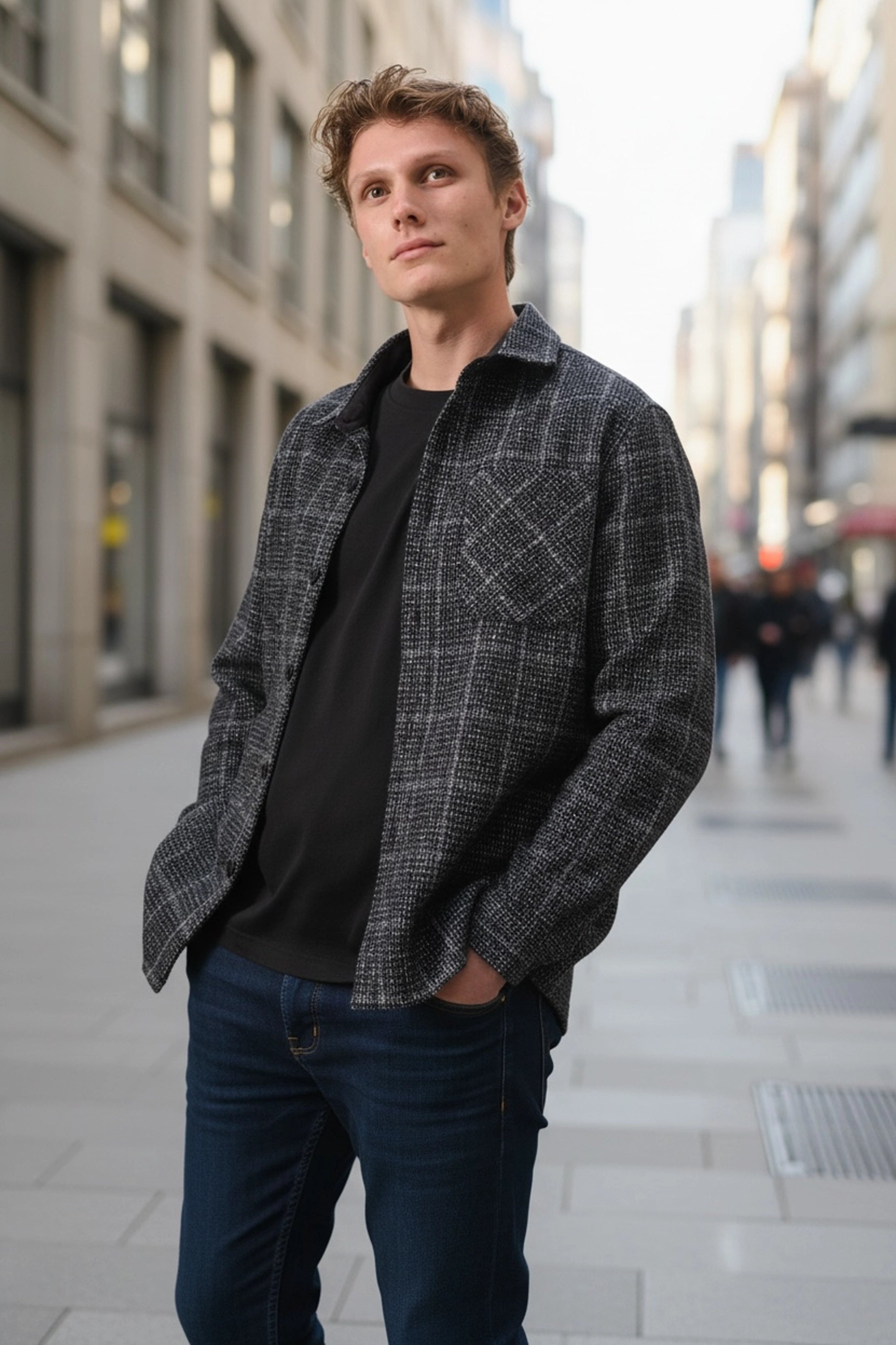 Van Larsson Wool Check Overshirt