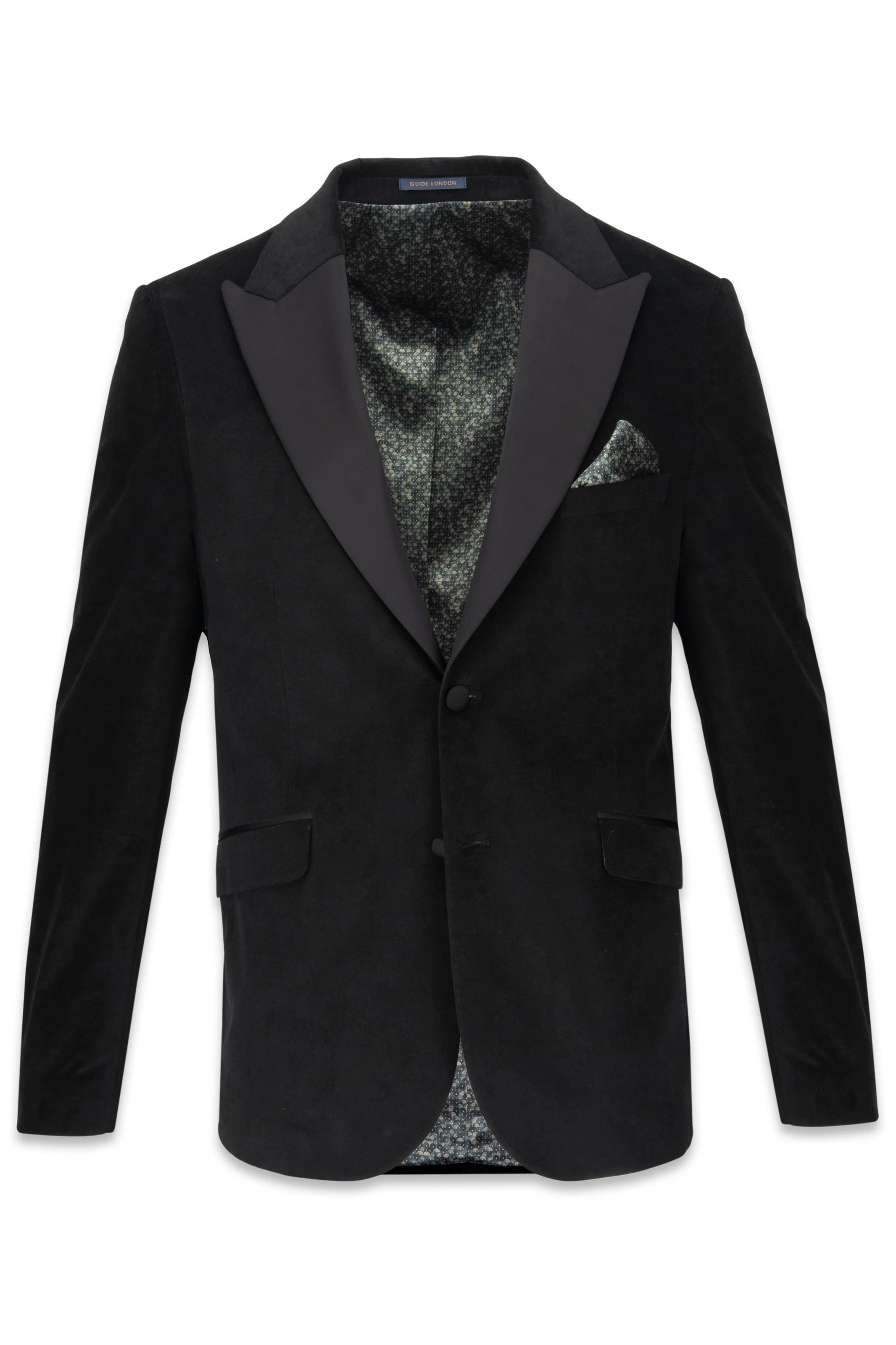 Guide London Deep Olive Velvet Jacket