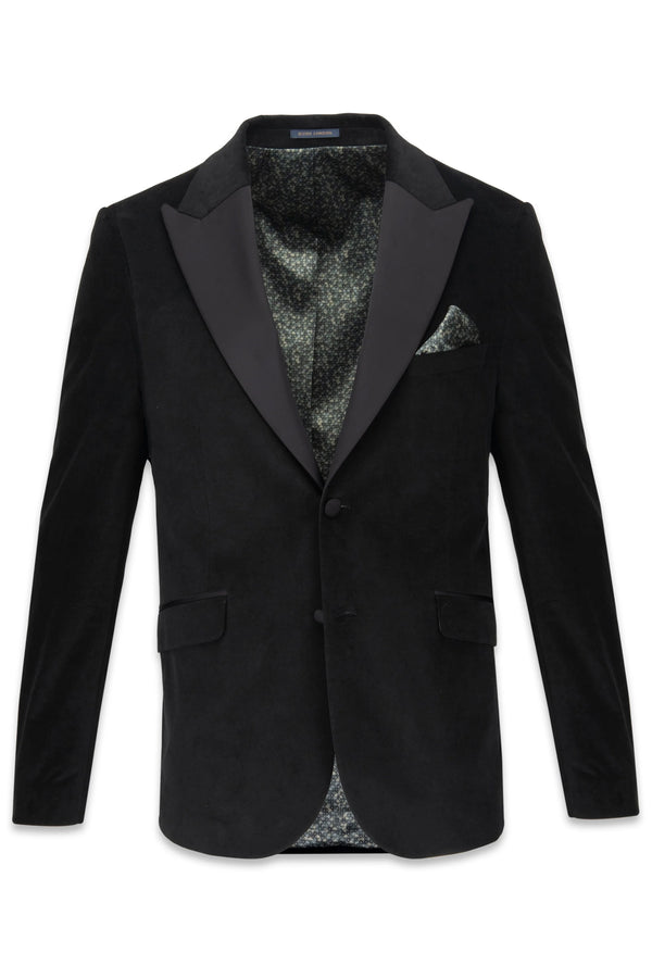 Guide London Deep Olive Velvet Jacket