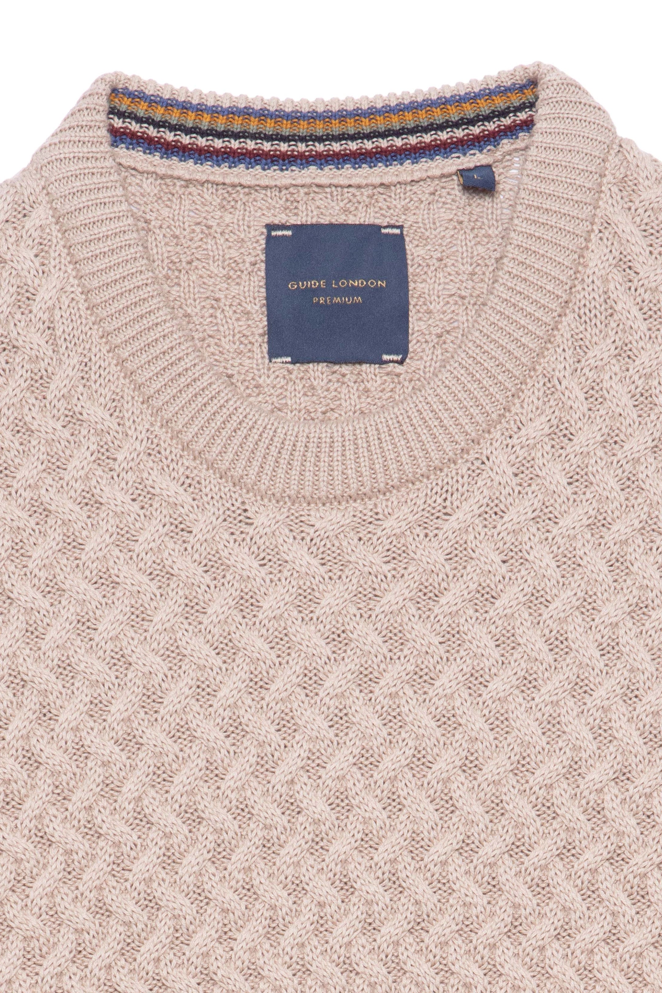 Guide London Stone Basket Weave Crew Neck Top