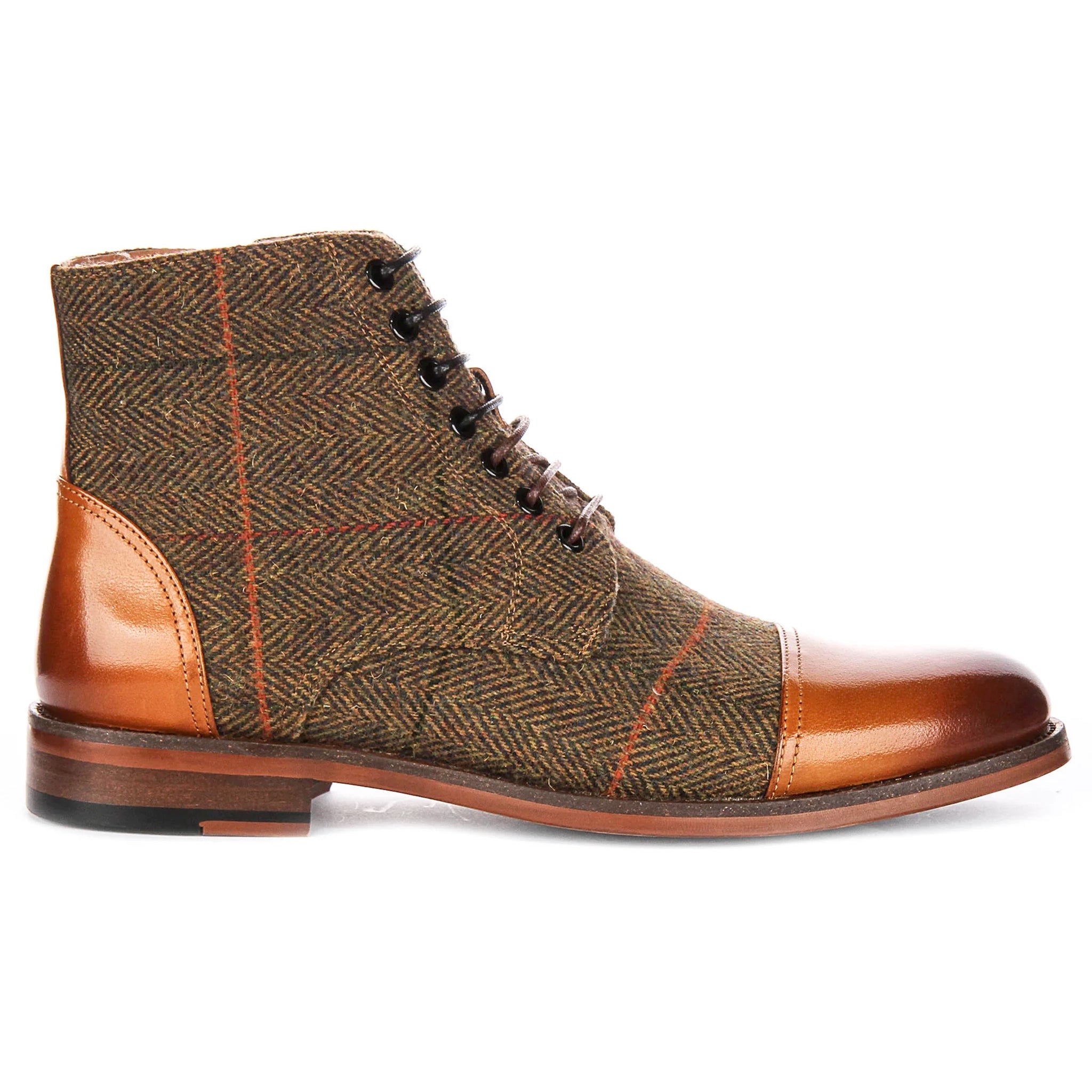 Allen Ankle Boots in Brown Check