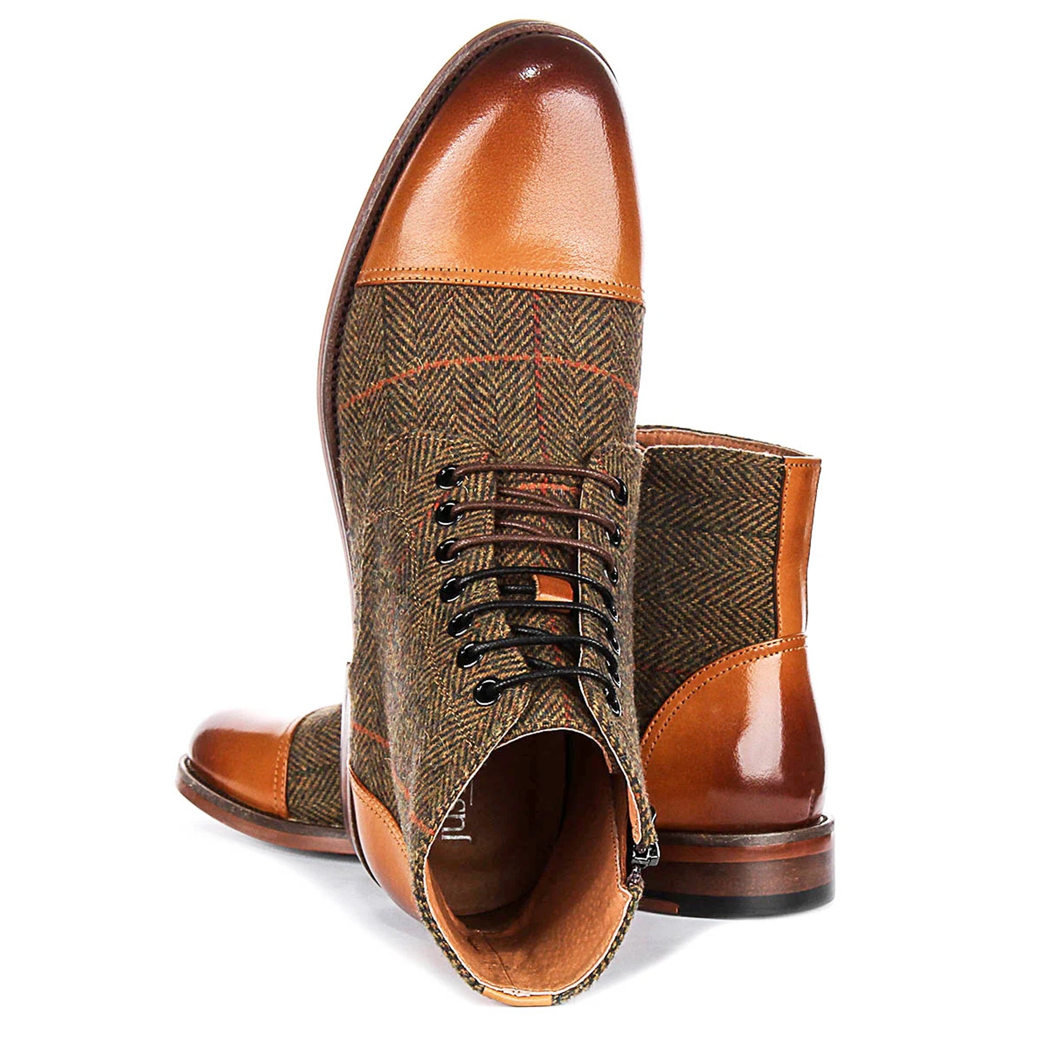 Allen Ankle Boots in Brown Check