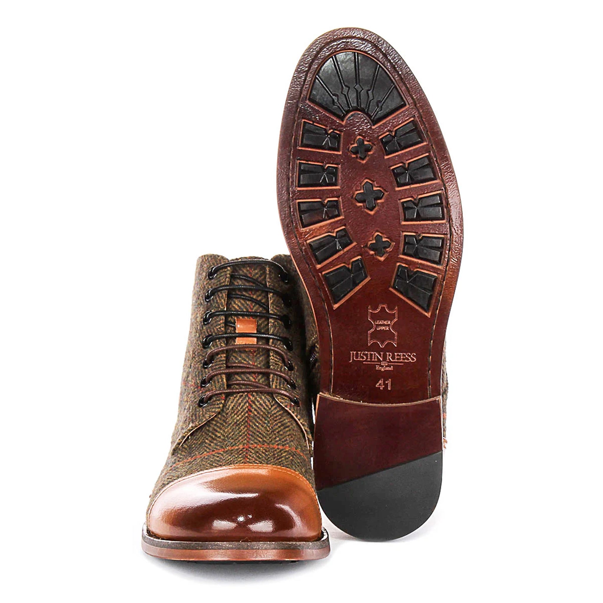 Allen Ankle Boots in Brown Check