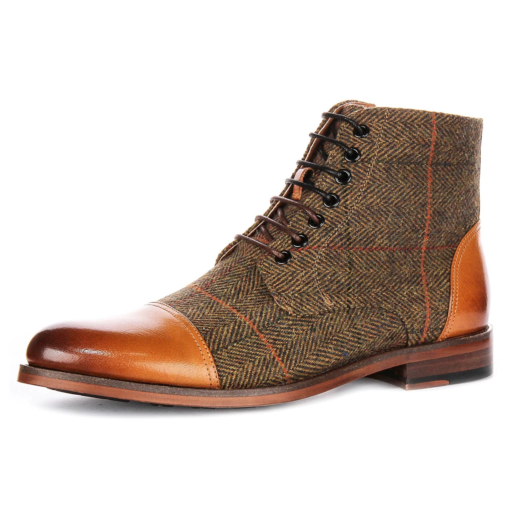 Allen Ankle Boots in Brown Check