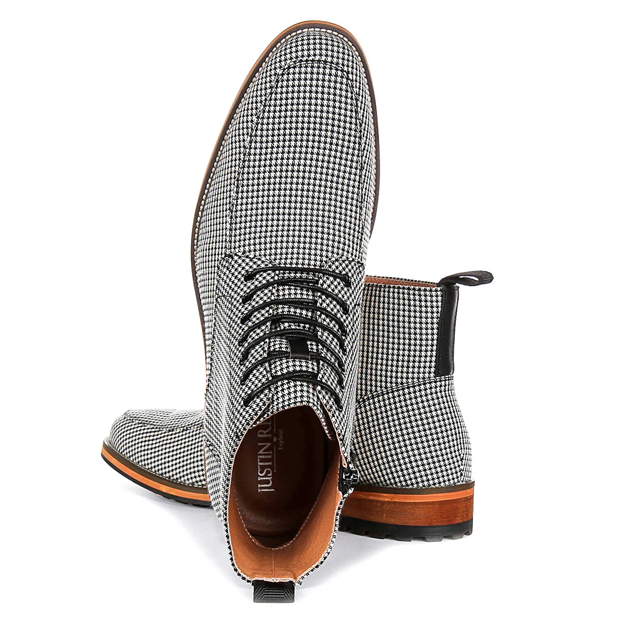 Cavan Black & White Ankle Boots