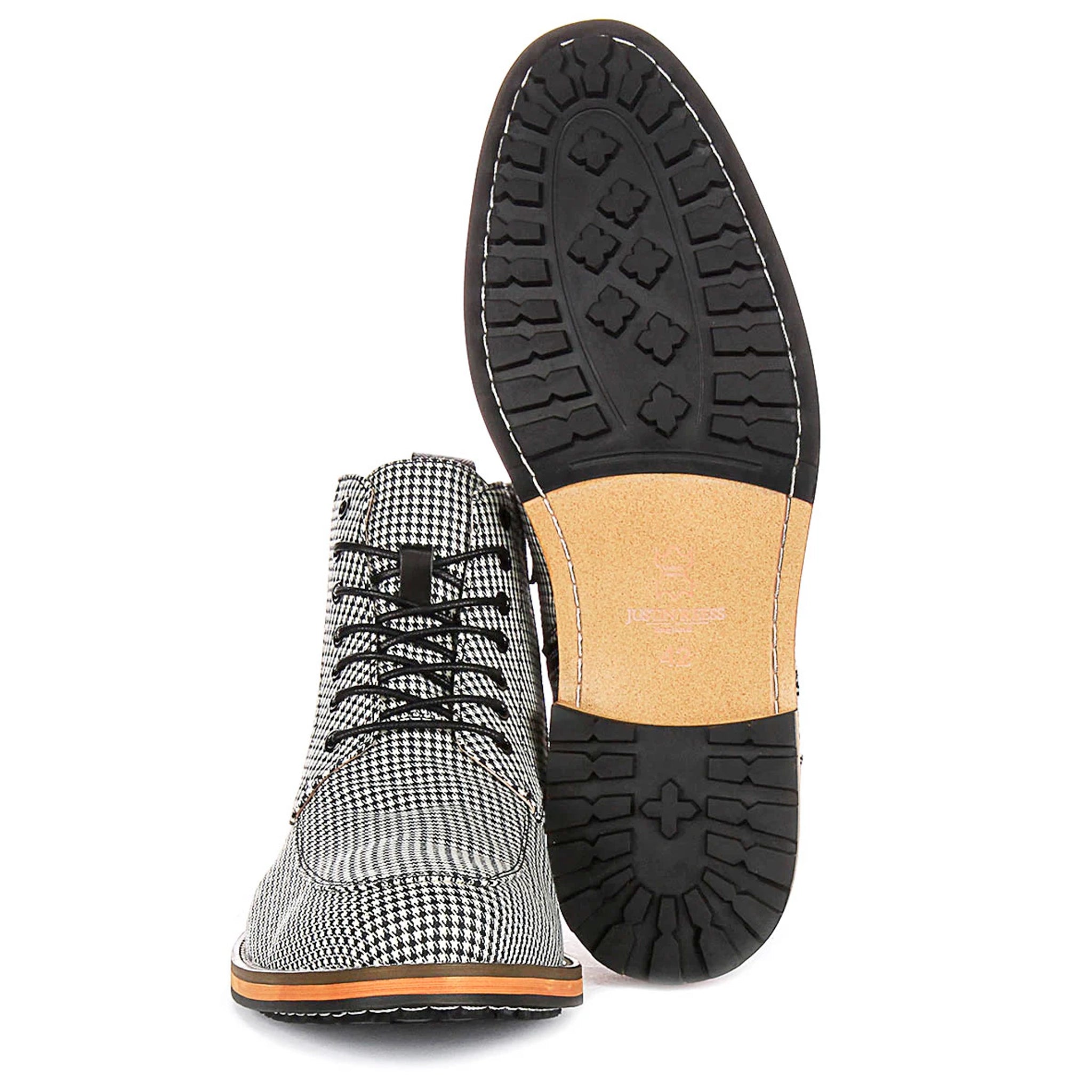 Cavan Black & White Ankle Boots