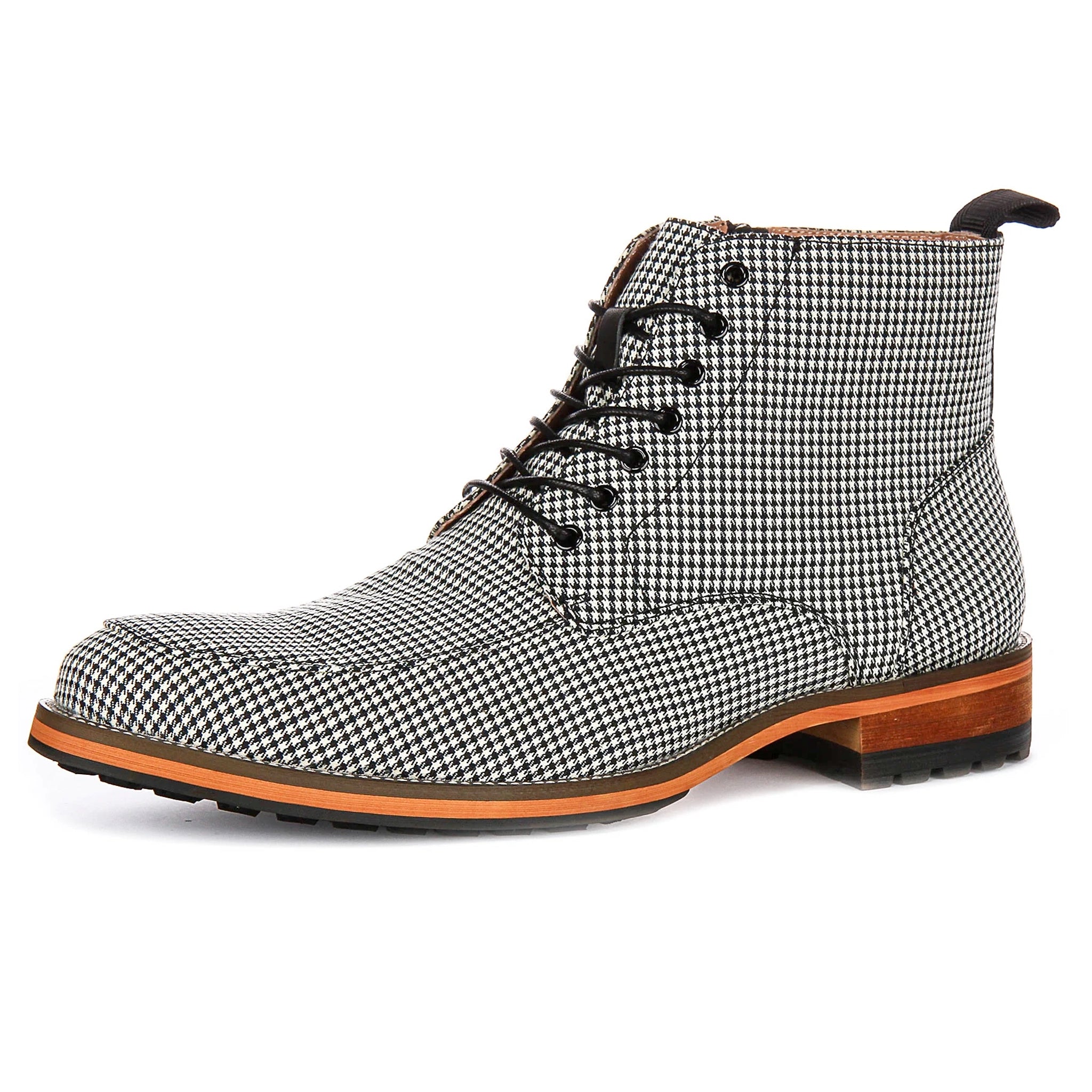 Cavan Black & White Ankle Boots