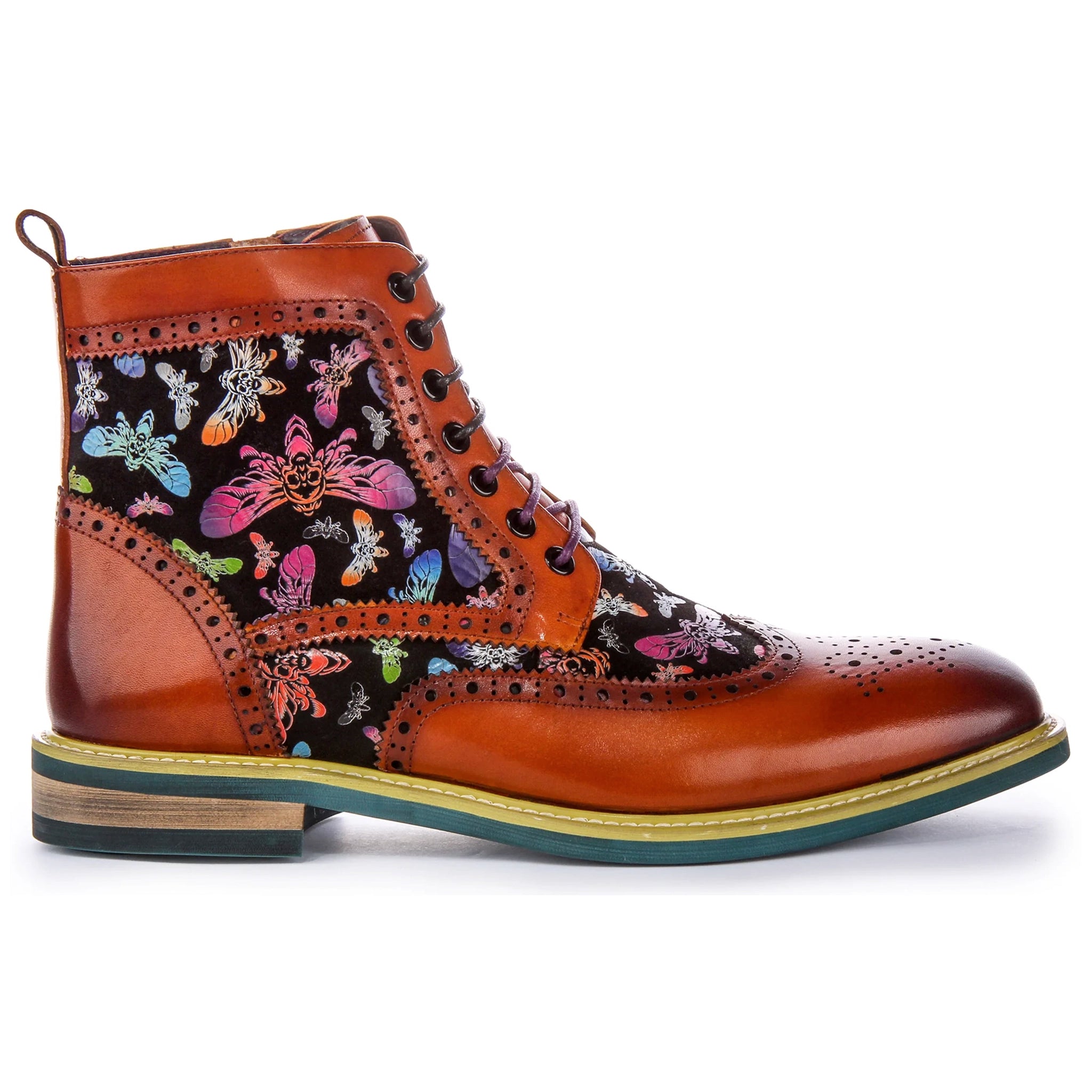 Hi Kennedy Multi-Colour Print Boots In Brown