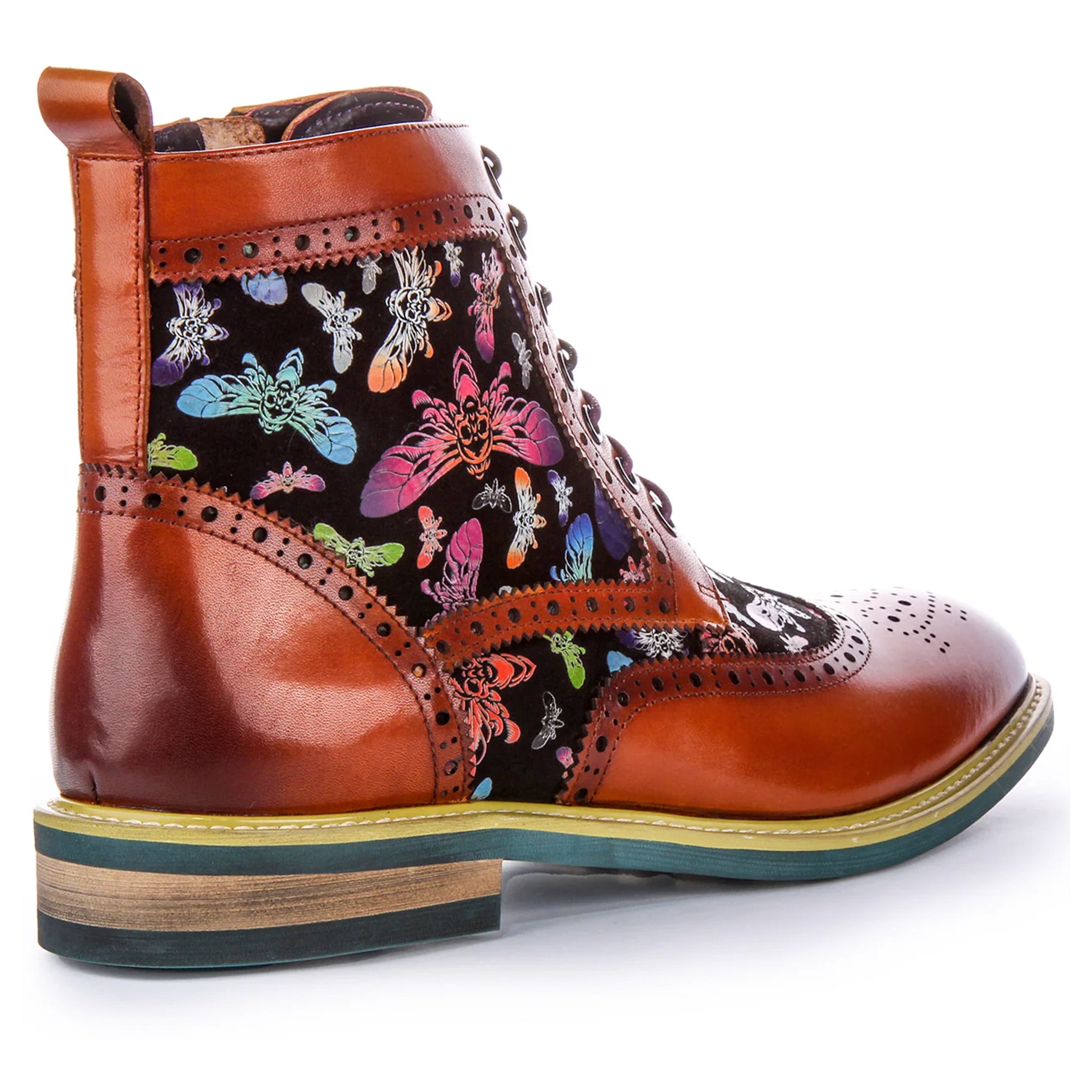 Hi Kennedy Multi-Colour Print Boots In Brown