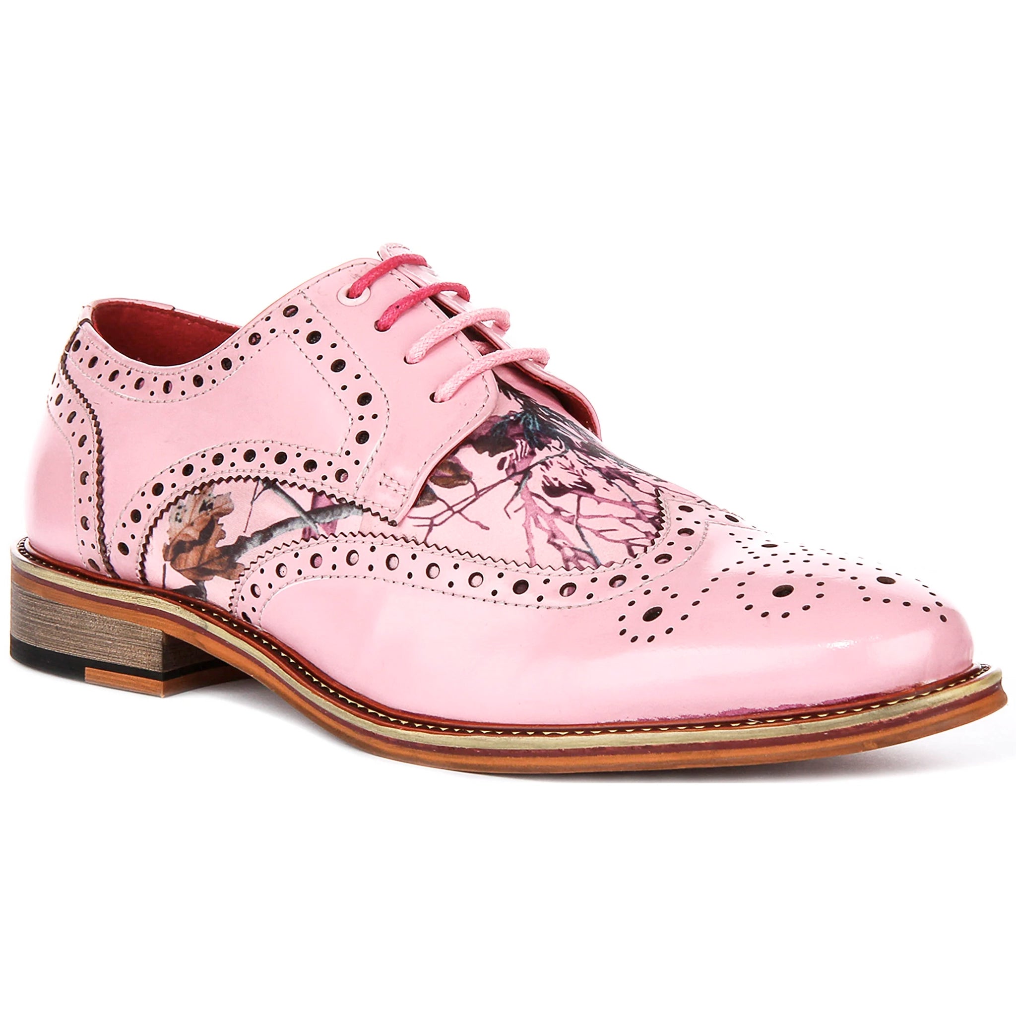 Wolf Pink Print Brogues