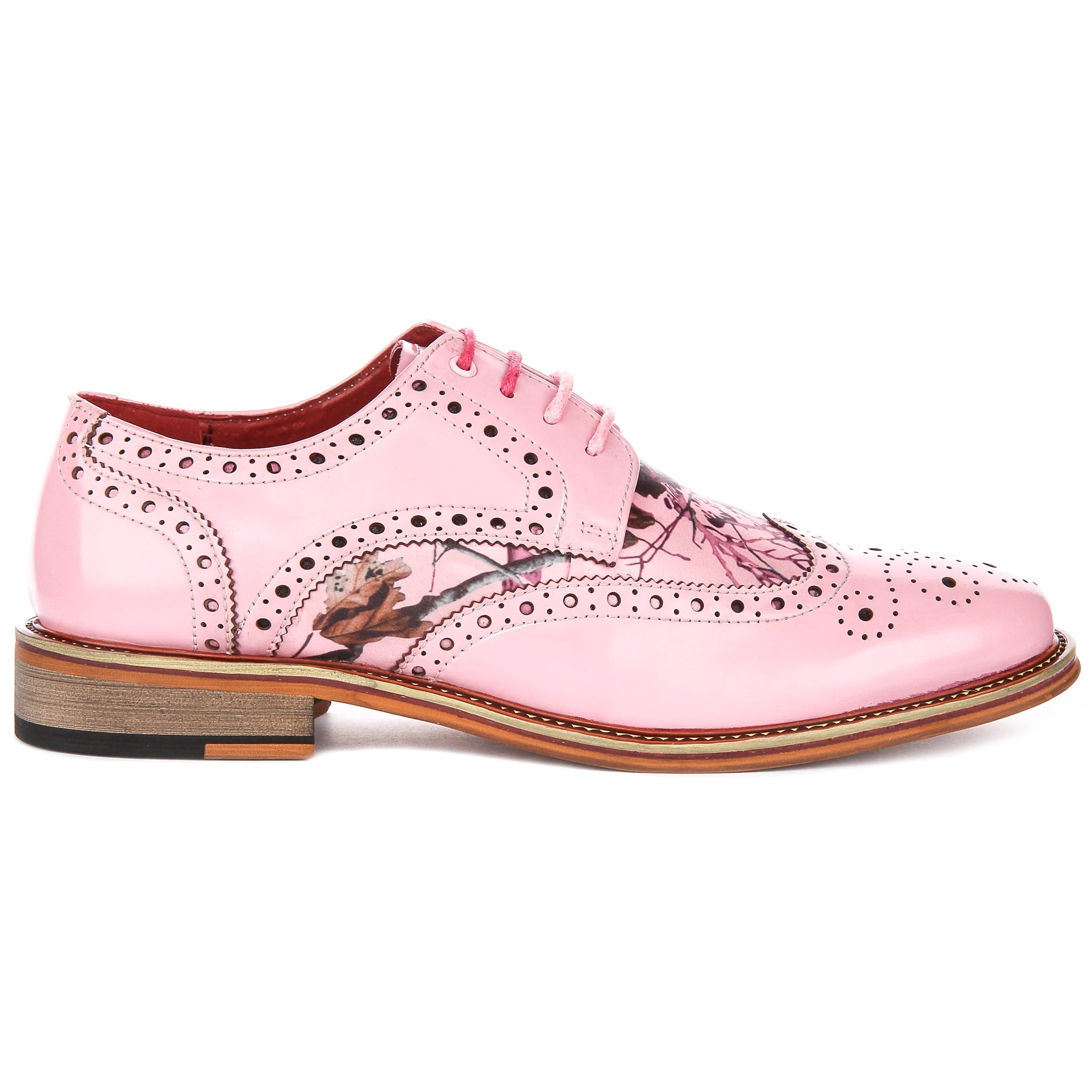 Wolf Pink Print Brogues
