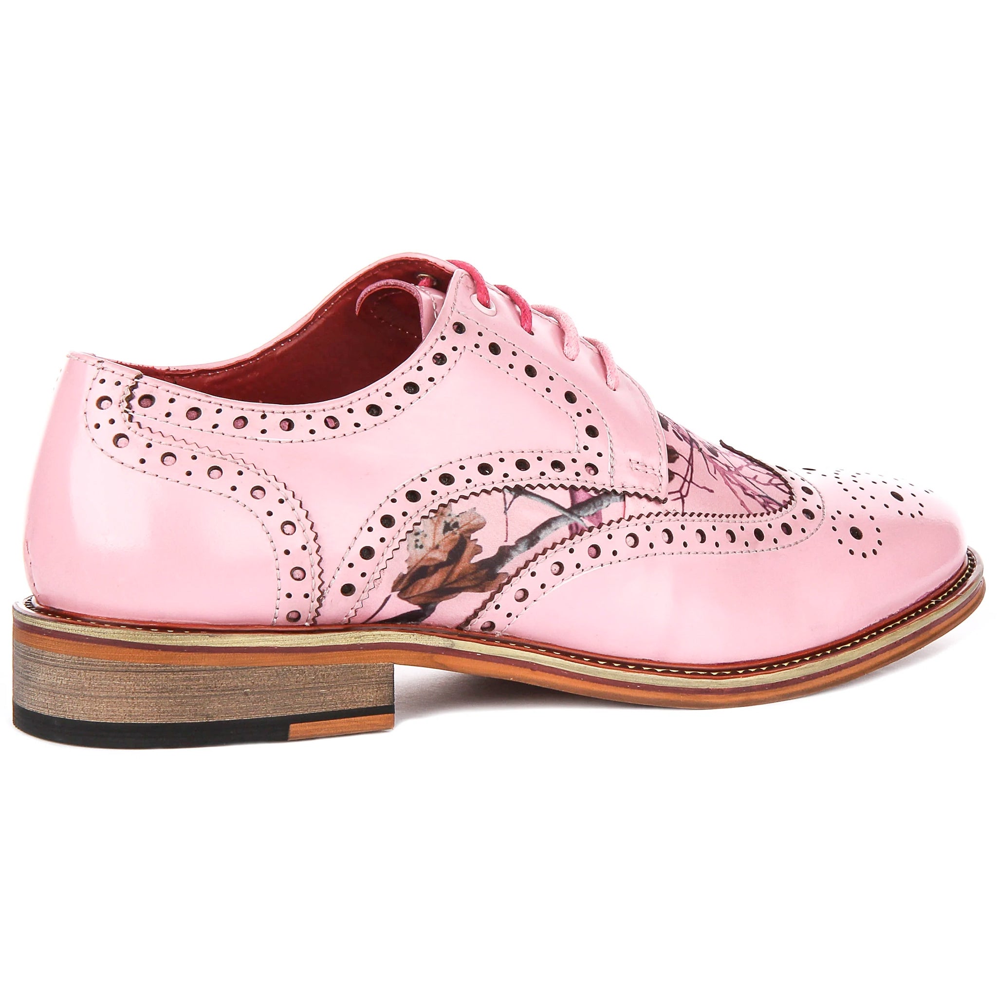 Wolf Pink Print Brogues